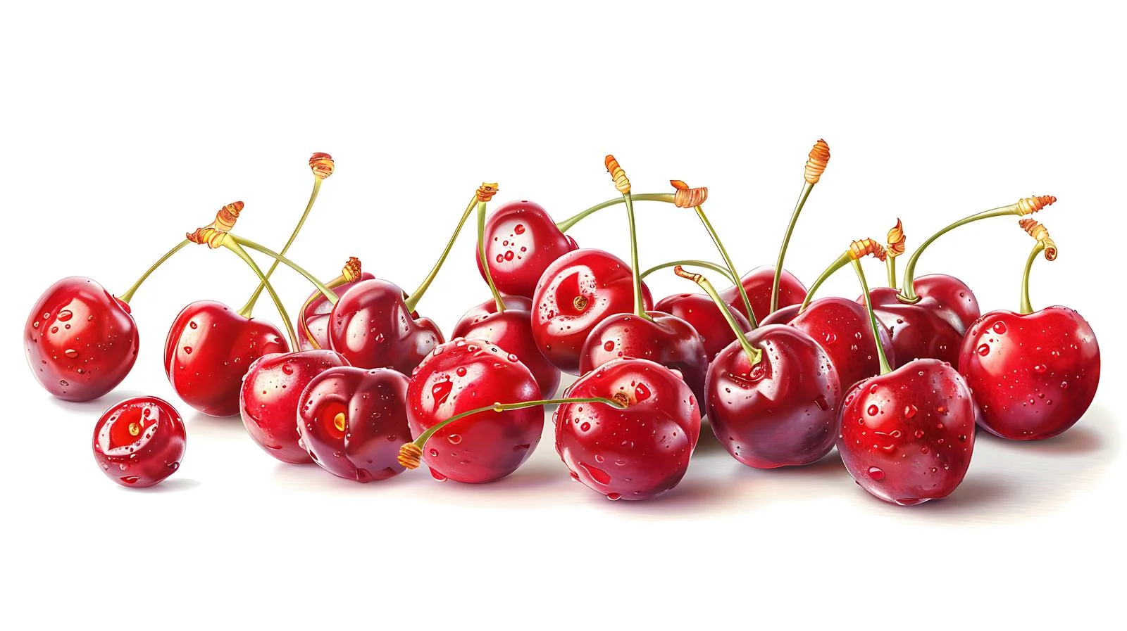 Vibrant Fresh Cherries on White Background — free download from Dotvec