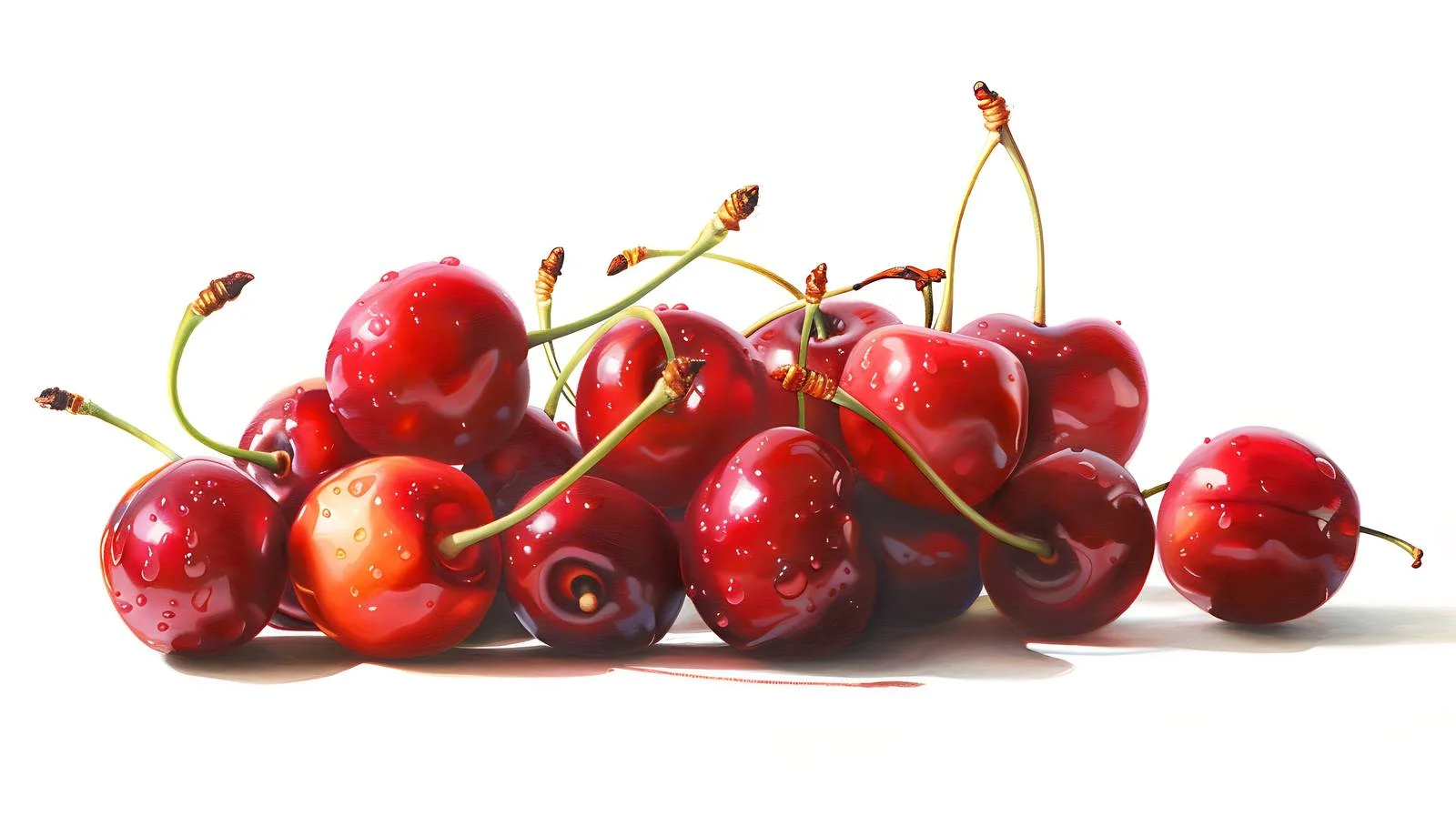Fresh Cherries on White Background — free download from Dotvec