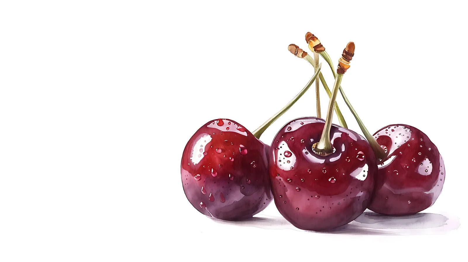 Vibrant Fresh Cherries on White Background — free download from Dotvec