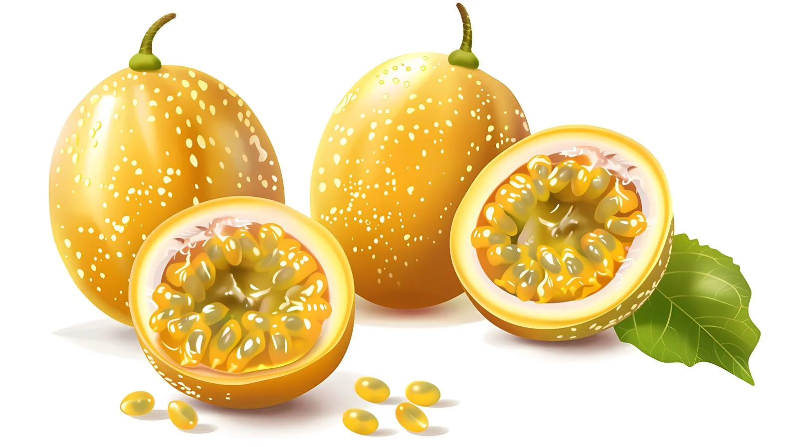 Fresh Golden Passion Fruit Illustration – free passion fruit image from Dotvec