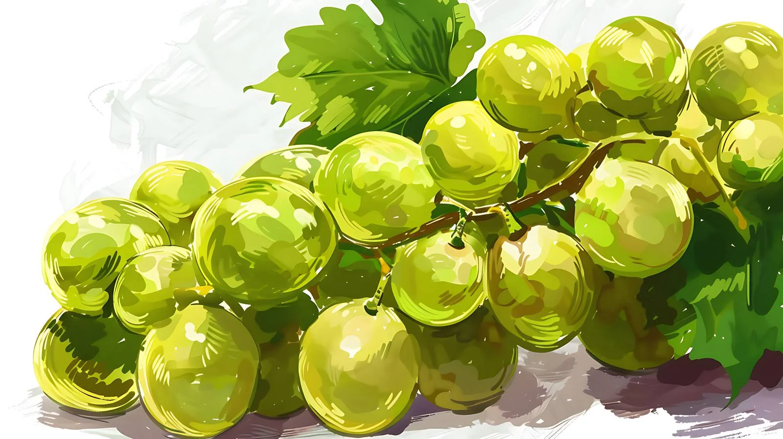 Vibrant Green Grapes on White Background — free download from Dotvec