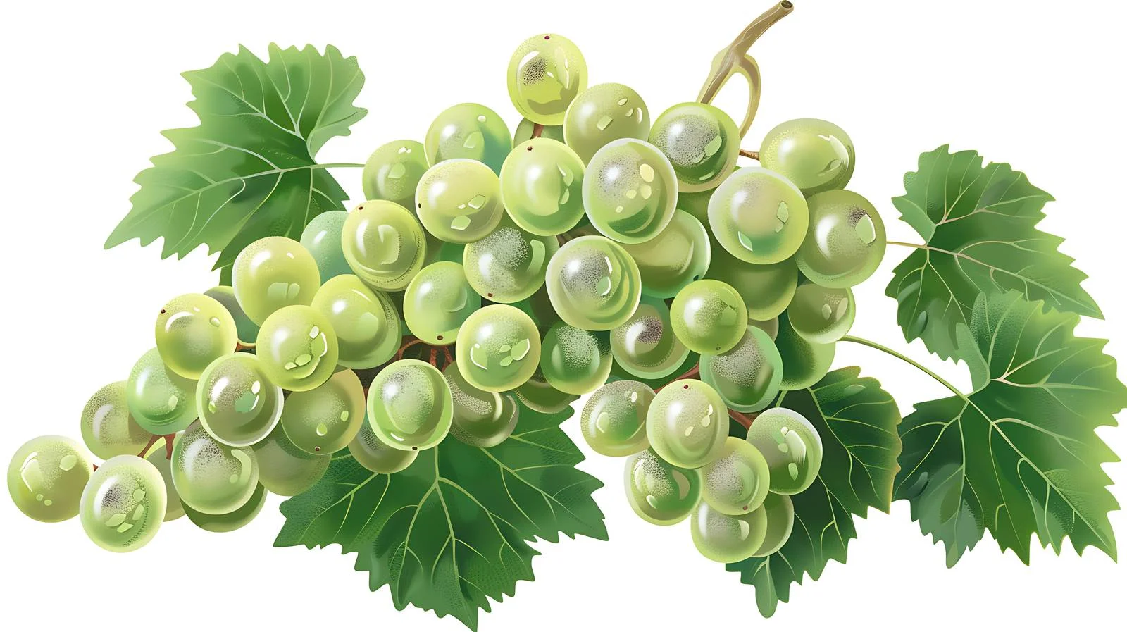 Fresh Green Grapes on White Background — free download from Dotvec