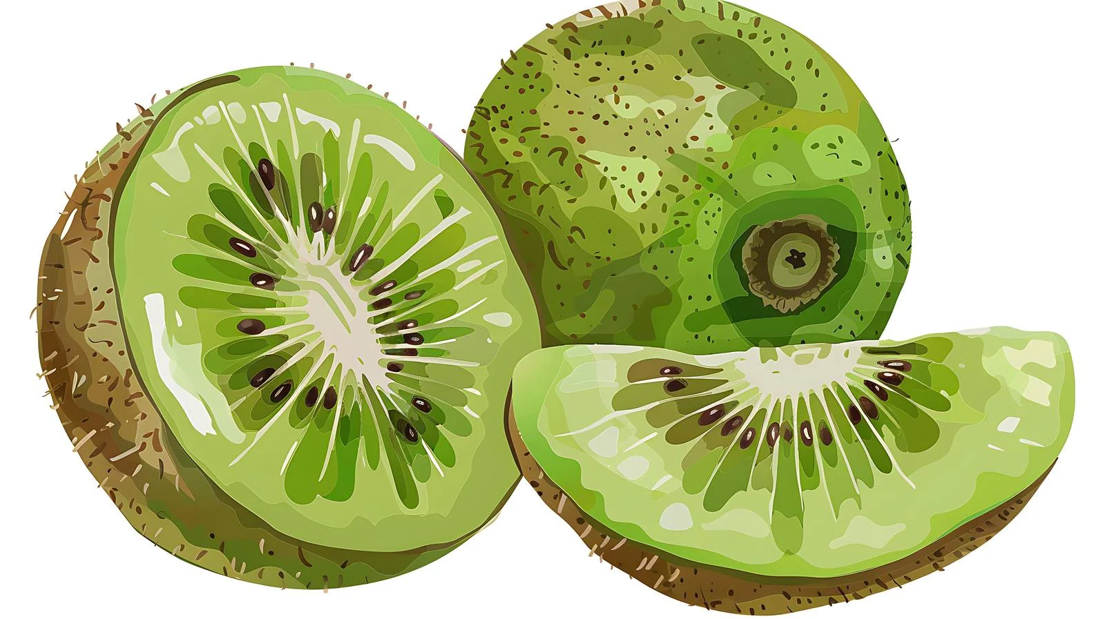 Fresh Kiwifruit on White Background — free download from Dotvec