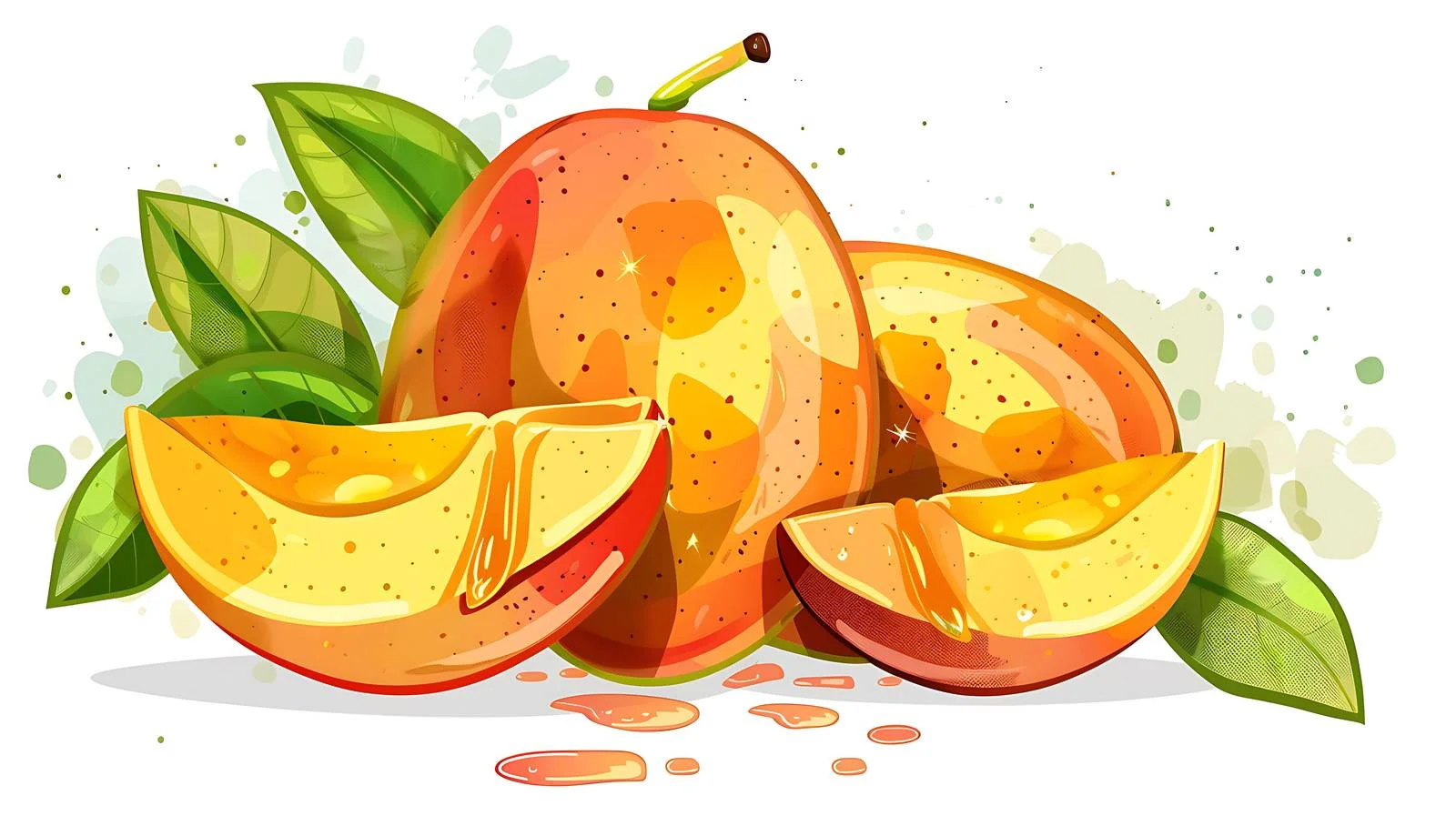 Vibrant Fresh Mango on White Background — free download from Dotvec