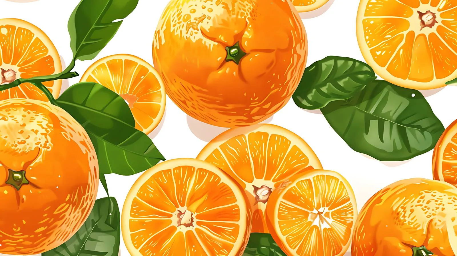 Vibrant Fresh Oranges on White Background — free download from Dotvec