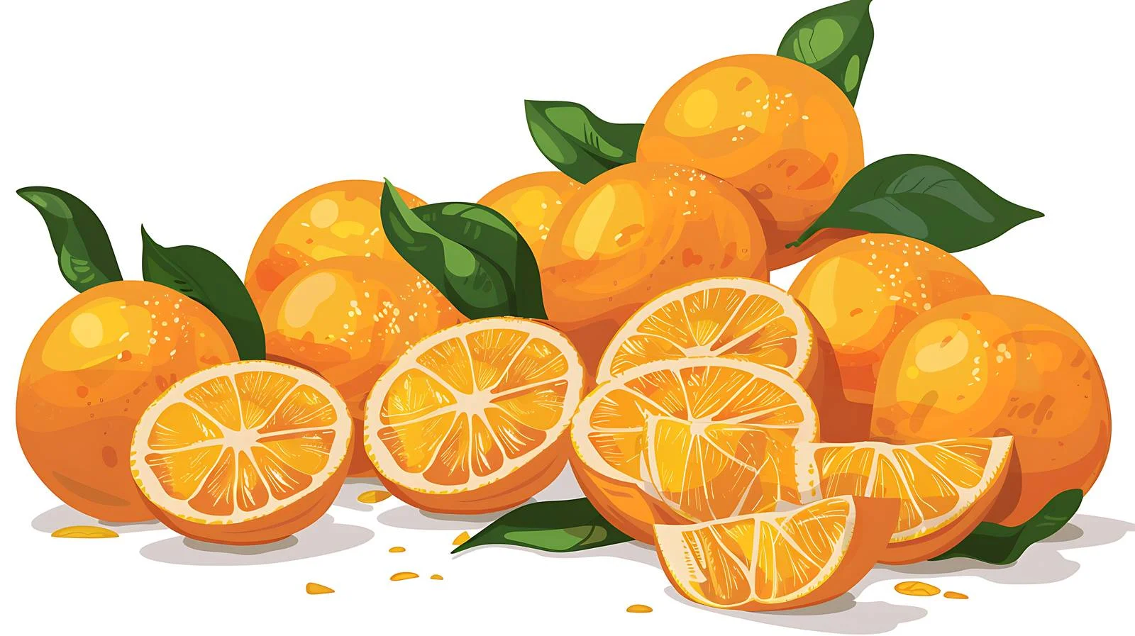 Vibrant Fresh Oranges on White Background — free download from Dotvec