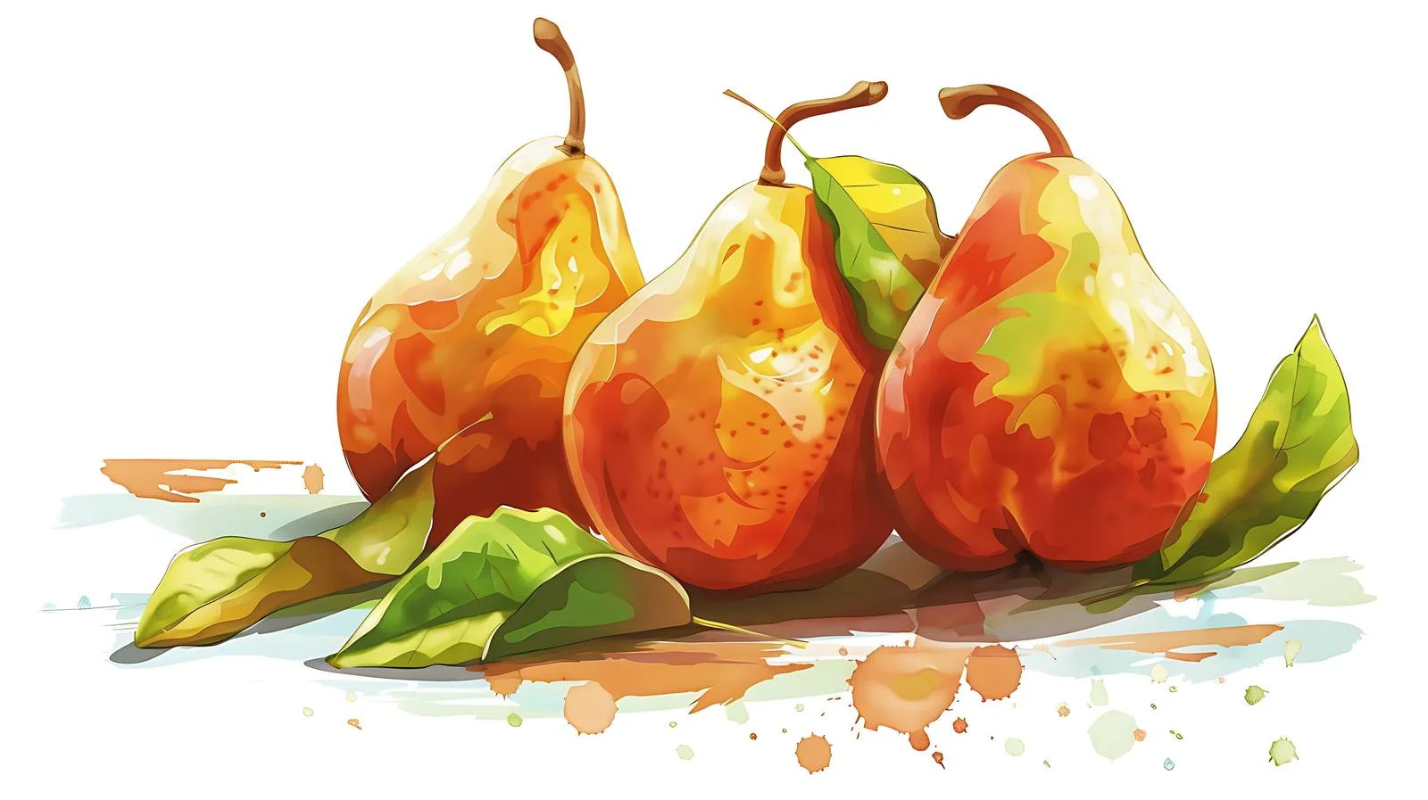 Fresh Pears Illustration on White Background — free download from Dotvec