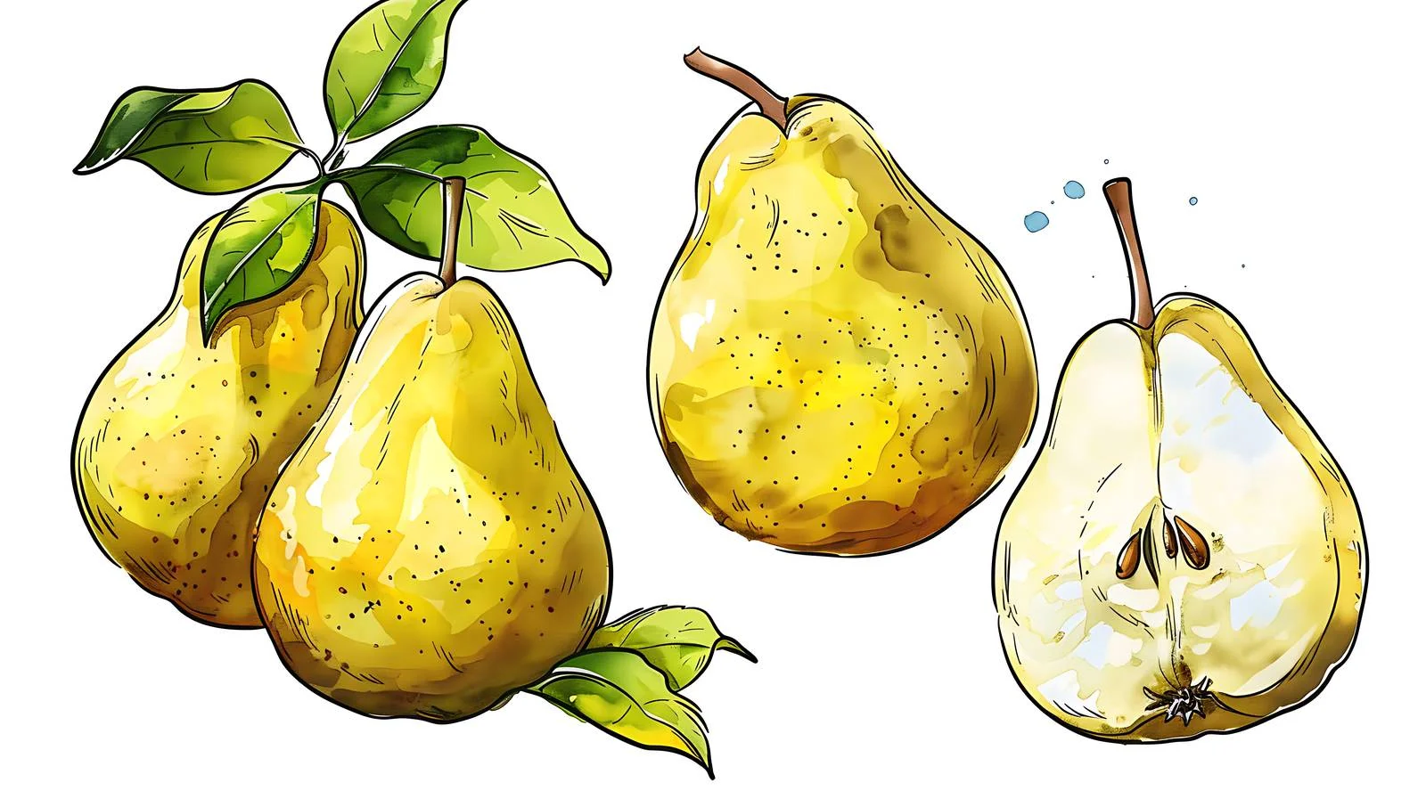 Fresh Pears on White Background — free download from Dotvec