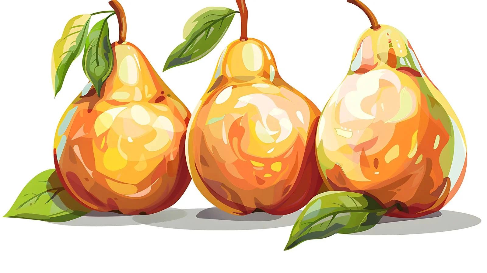 Fresh Pears on White Background — free download from Dotvec