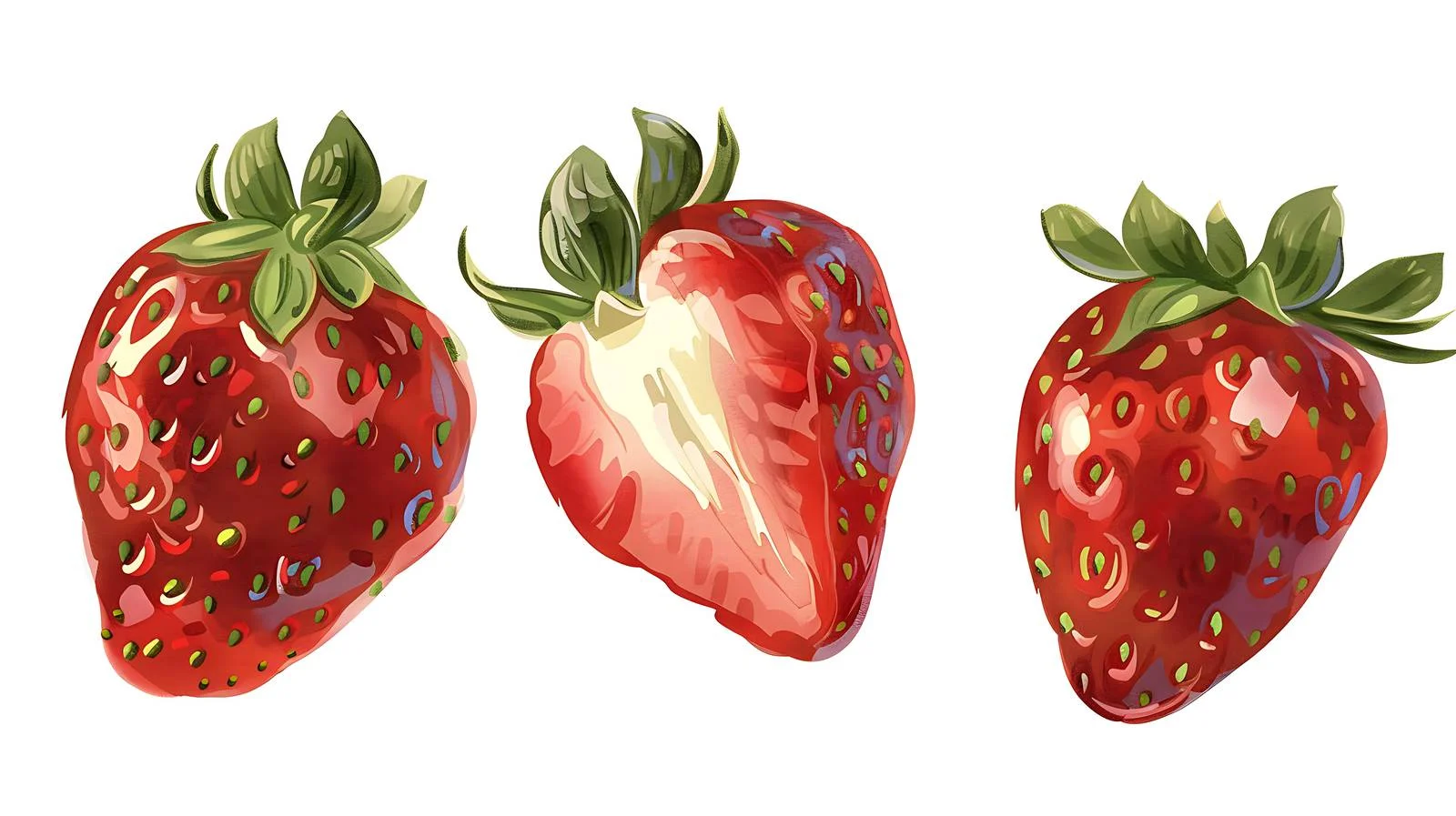 Fresh Strawberries on White Background — free download from Dotvec