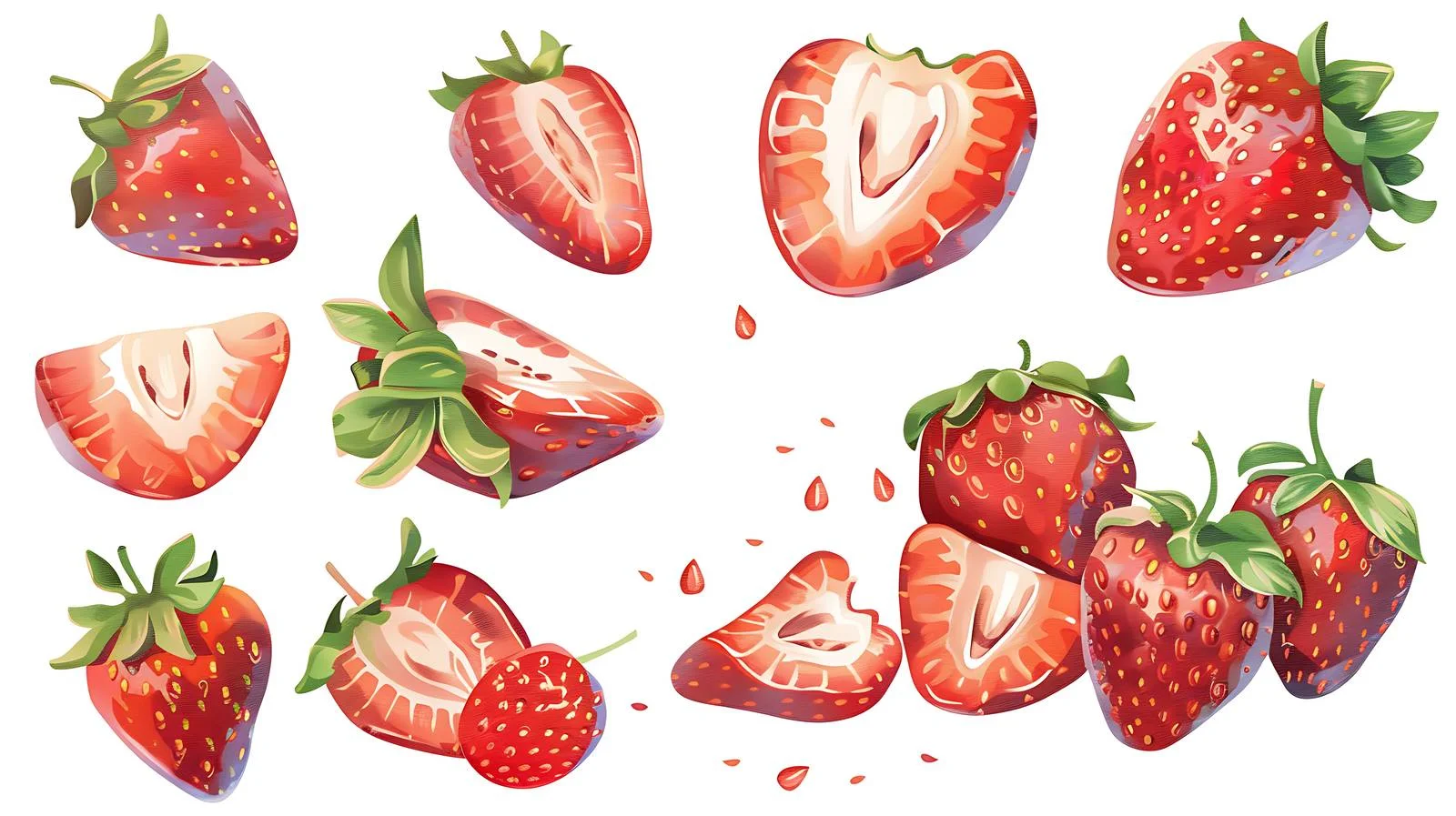 Vibrant Strawberries on White Background — free download from Dotvec