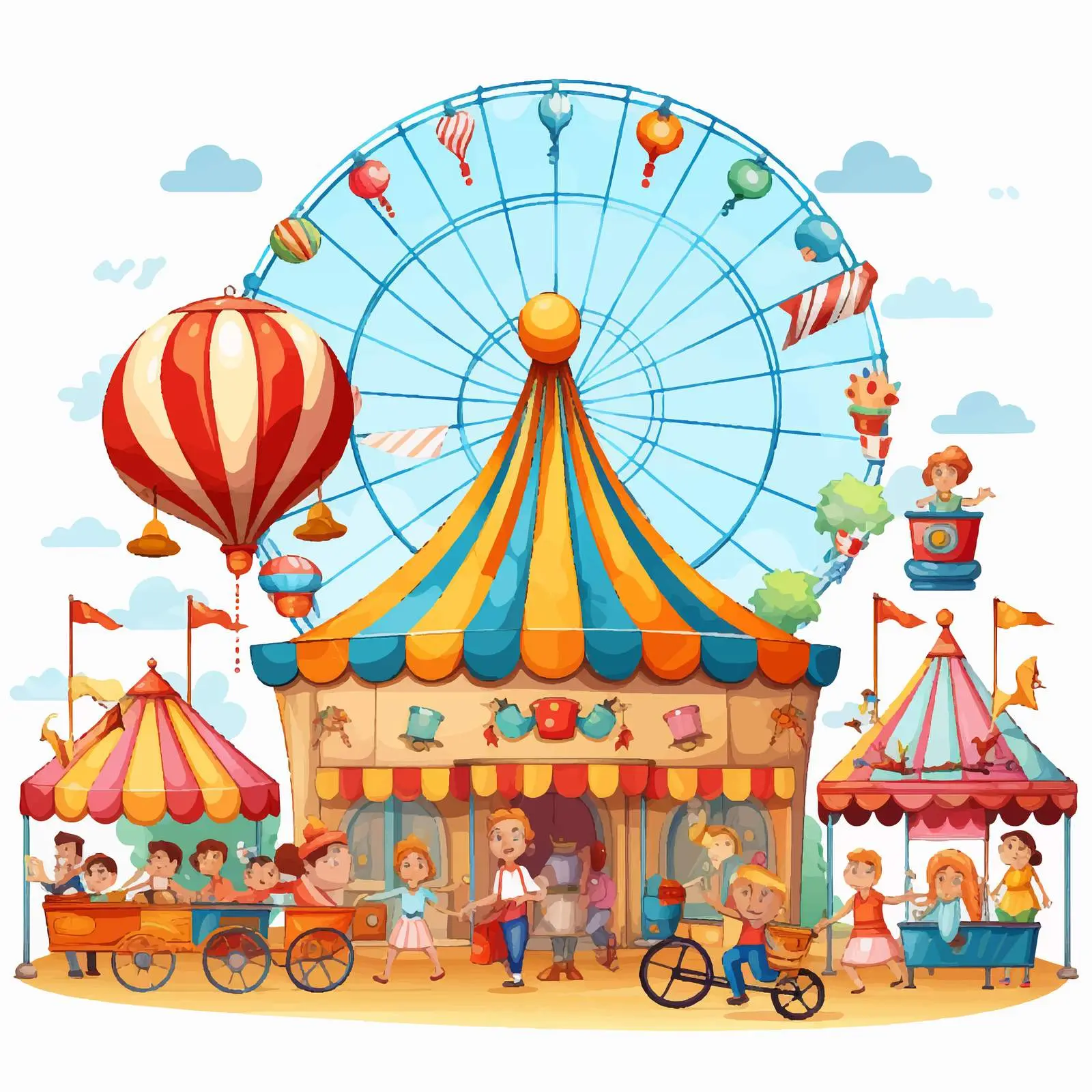 Fun Fair Games Illustration on White Background – free community event image from Dotvec