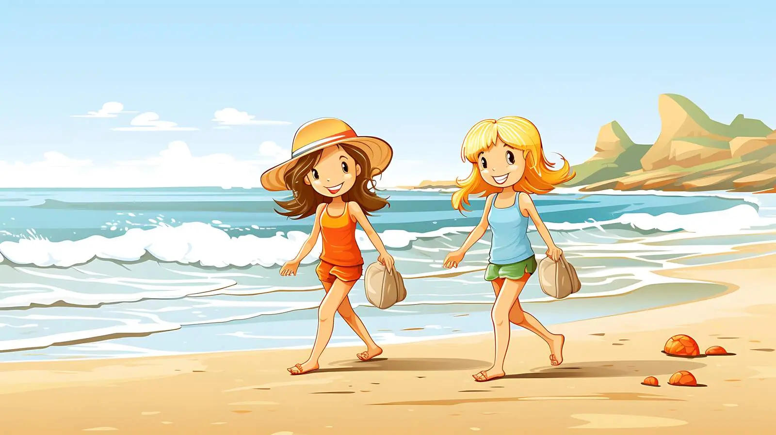 Beach Girls EPS Vector Illustration — free download from Dotvec