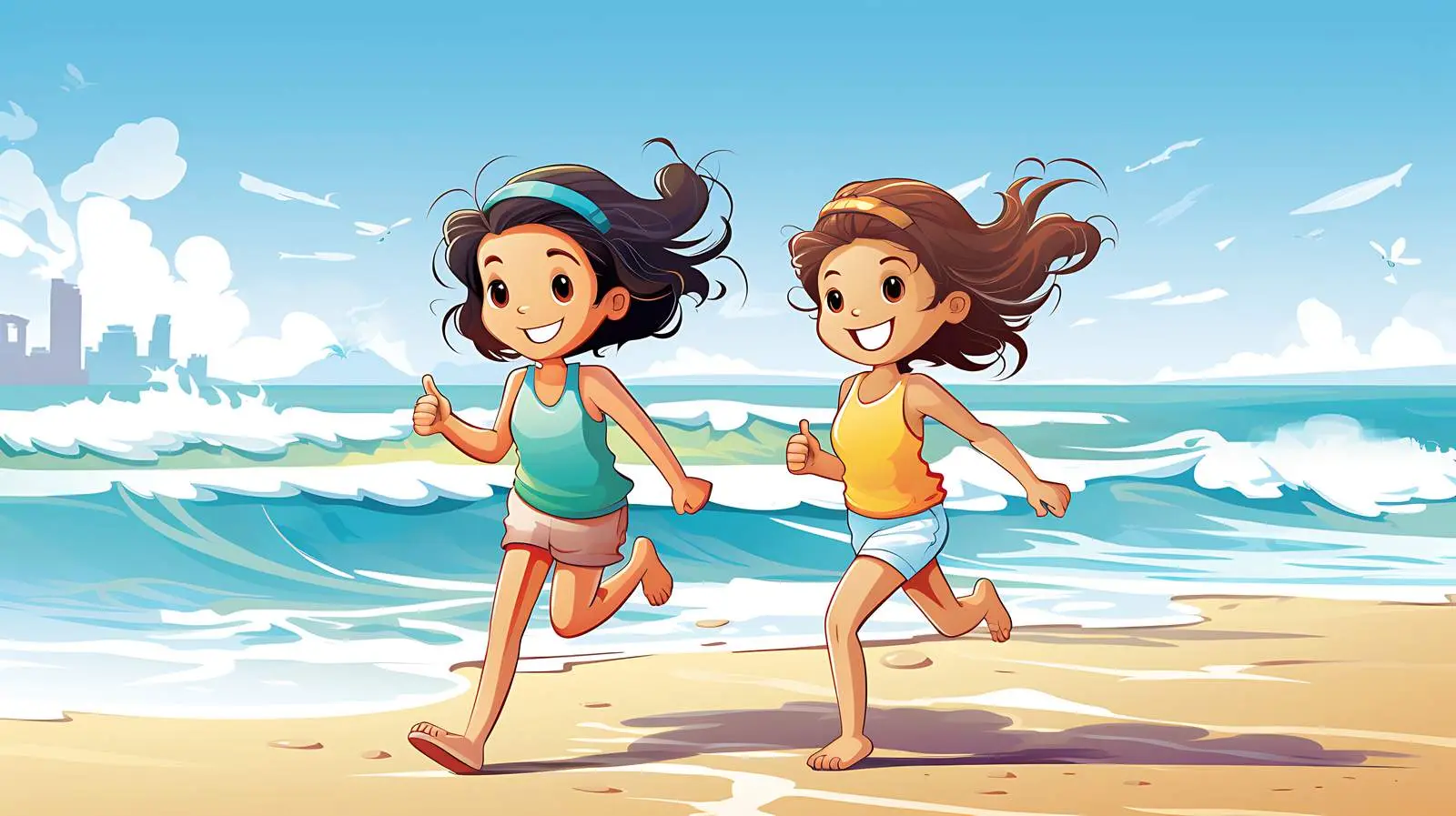 Beach Girls Vector Illustration — free download from Dotvec