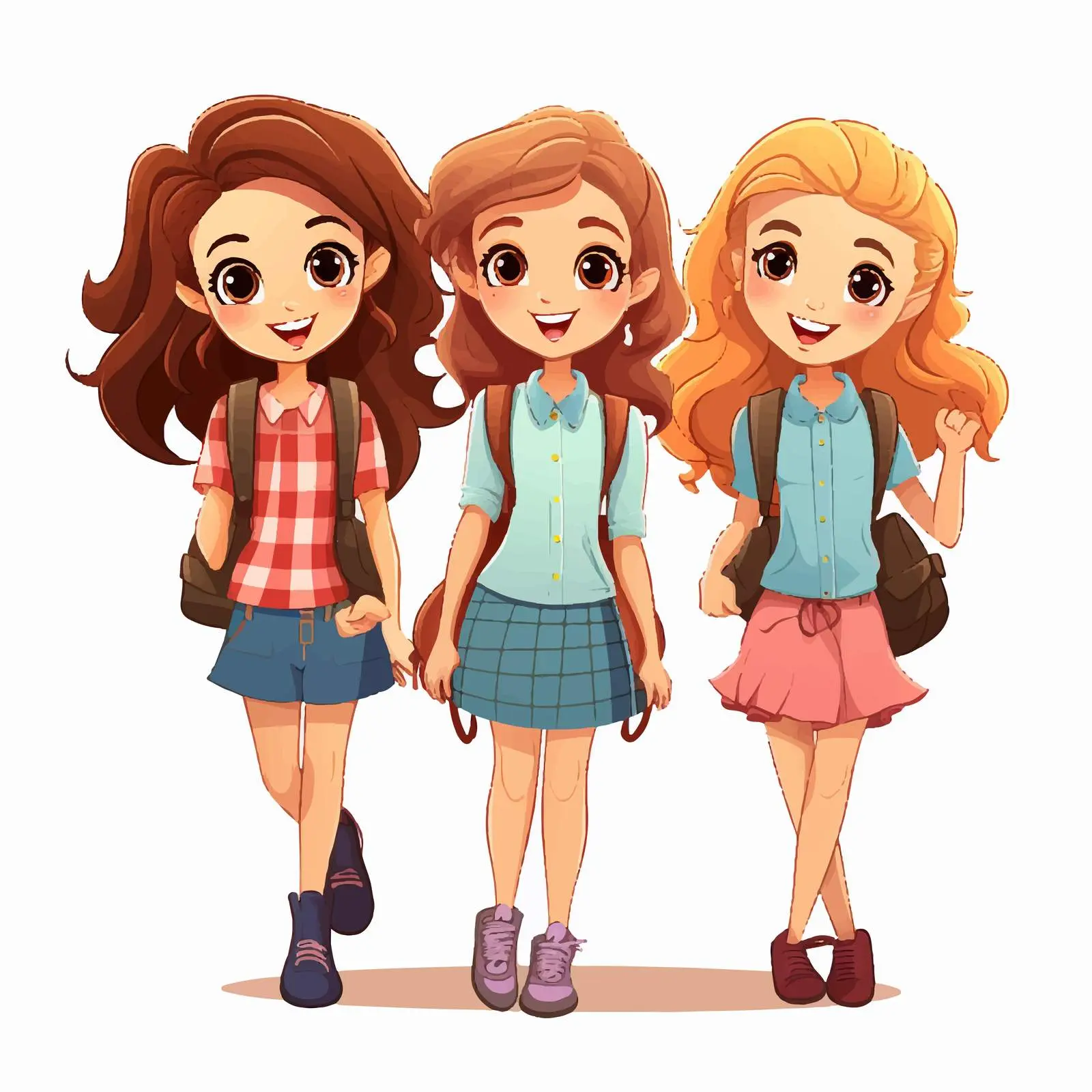 Girls Illustration on White Background Vector — free download from Dotvec