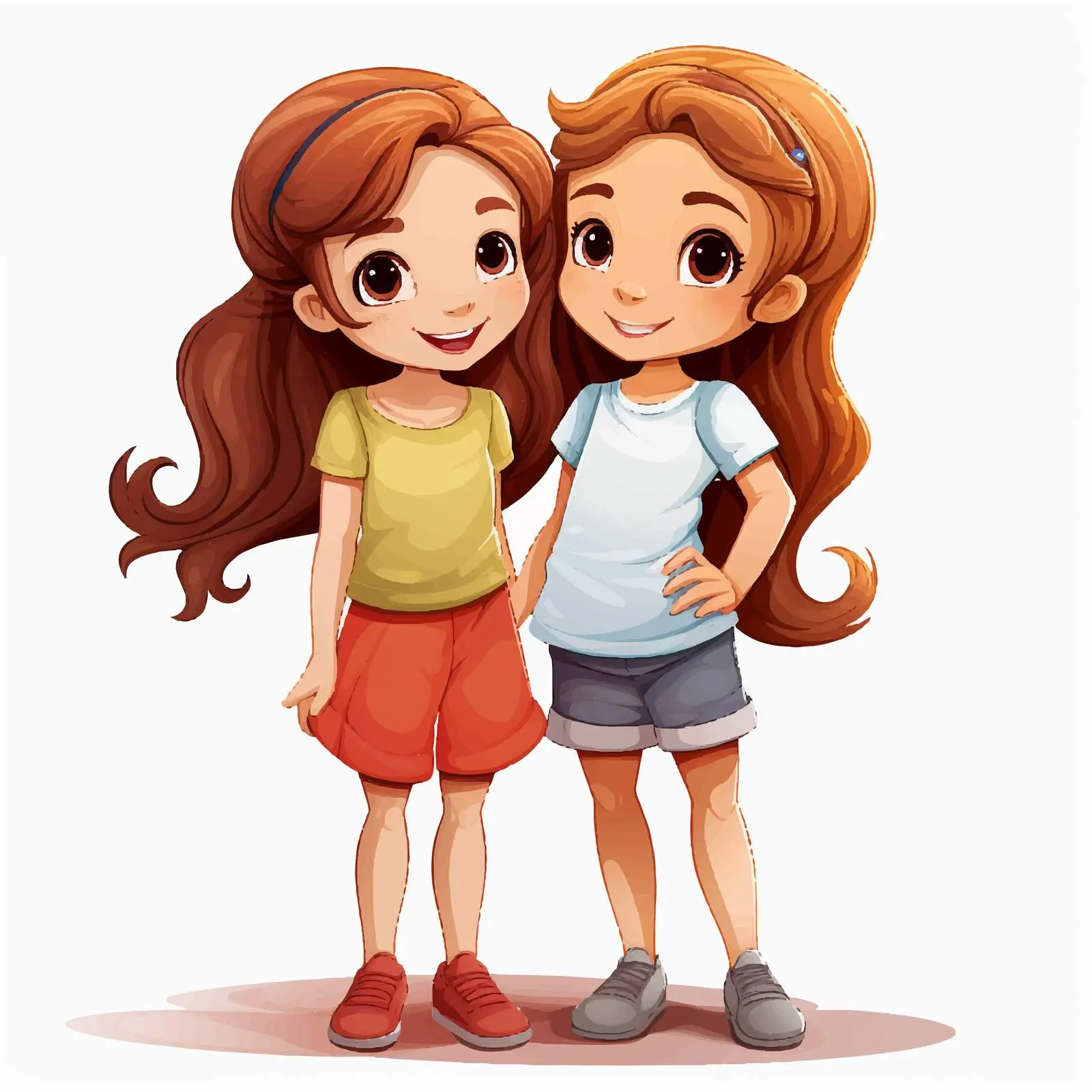 Girls Illustration on White Background Vector — free download from Dotvec