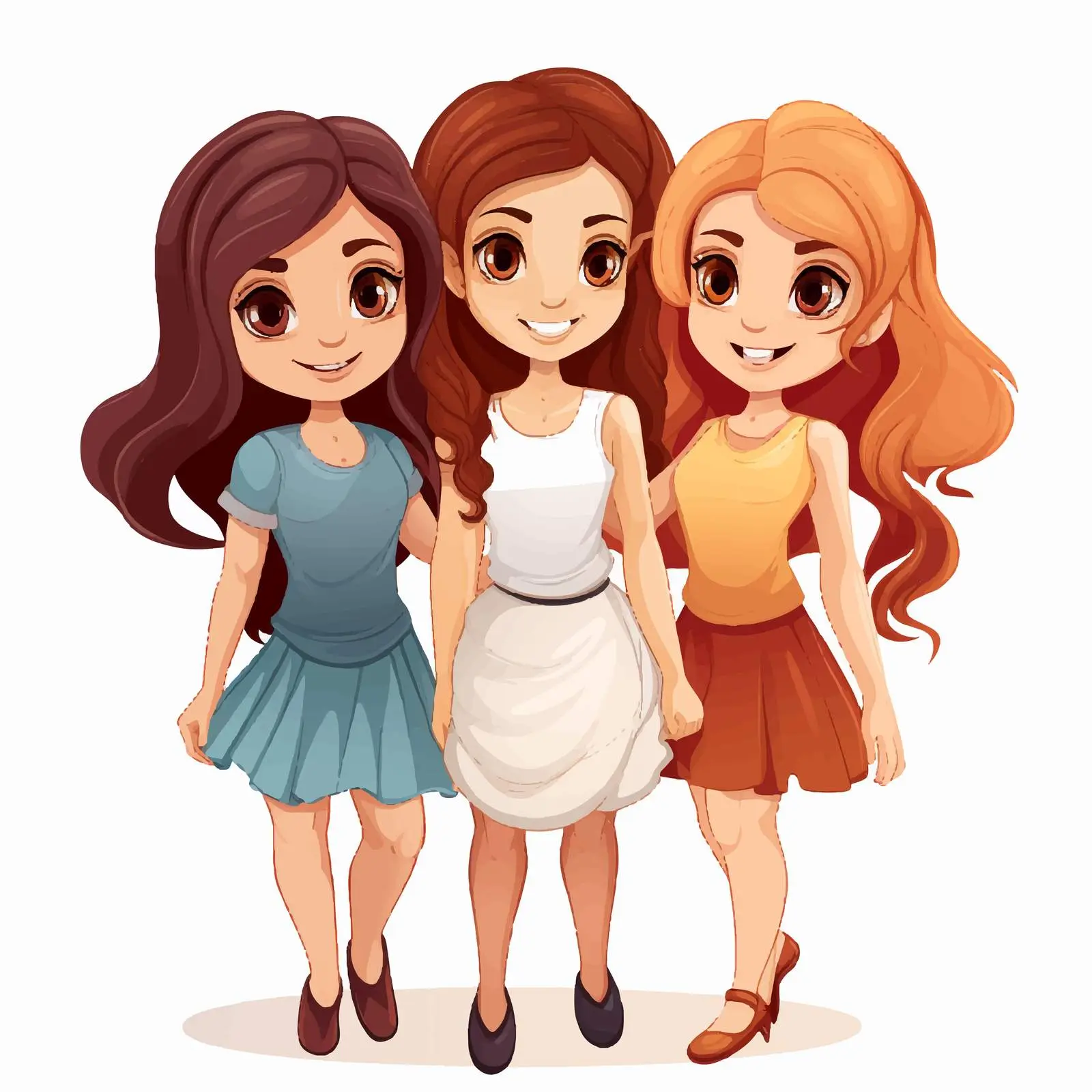 Girls Illustration on White Background Vector Art — free download from Dotvec