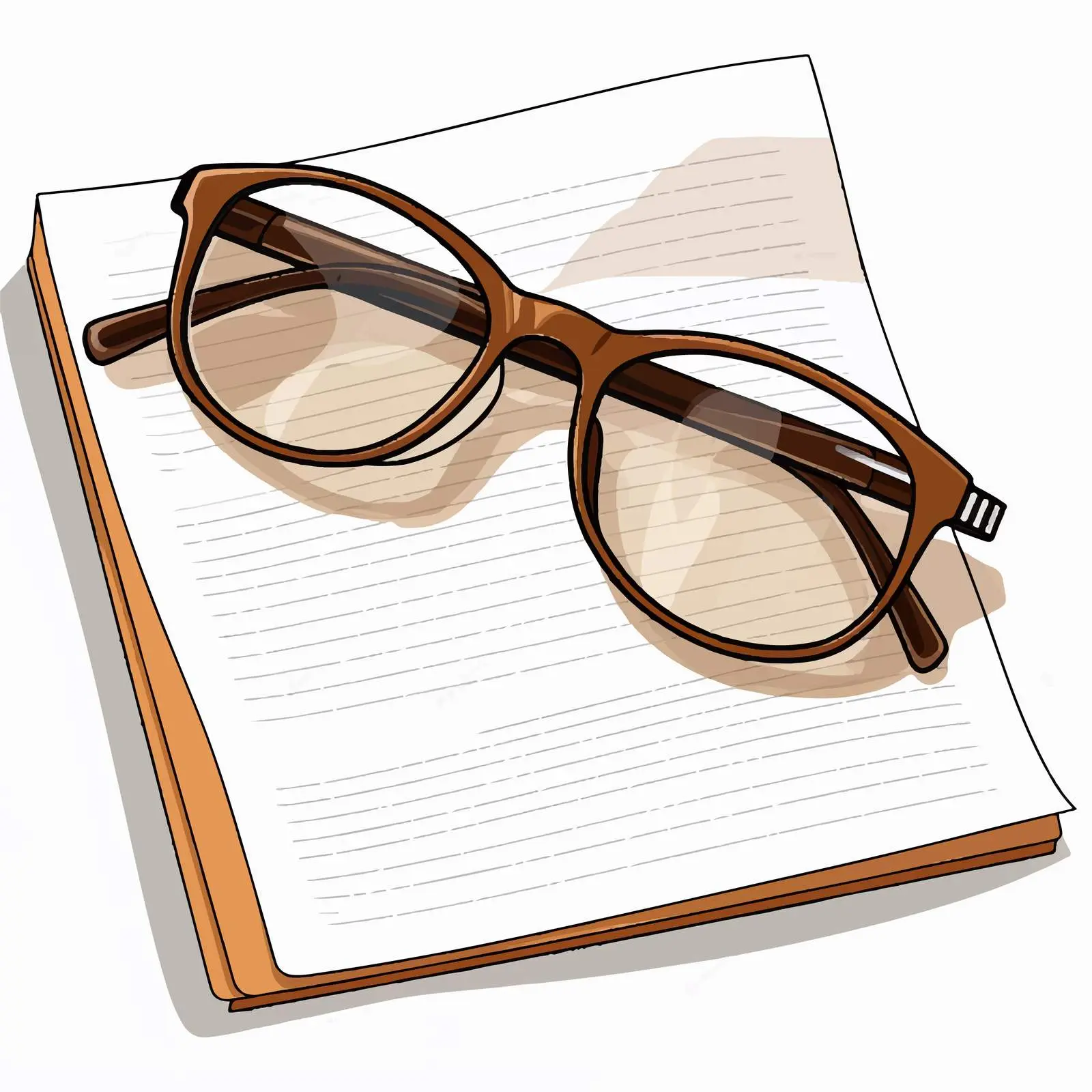 Glasses and Paper Illustration on White Background — free download from Dotvec