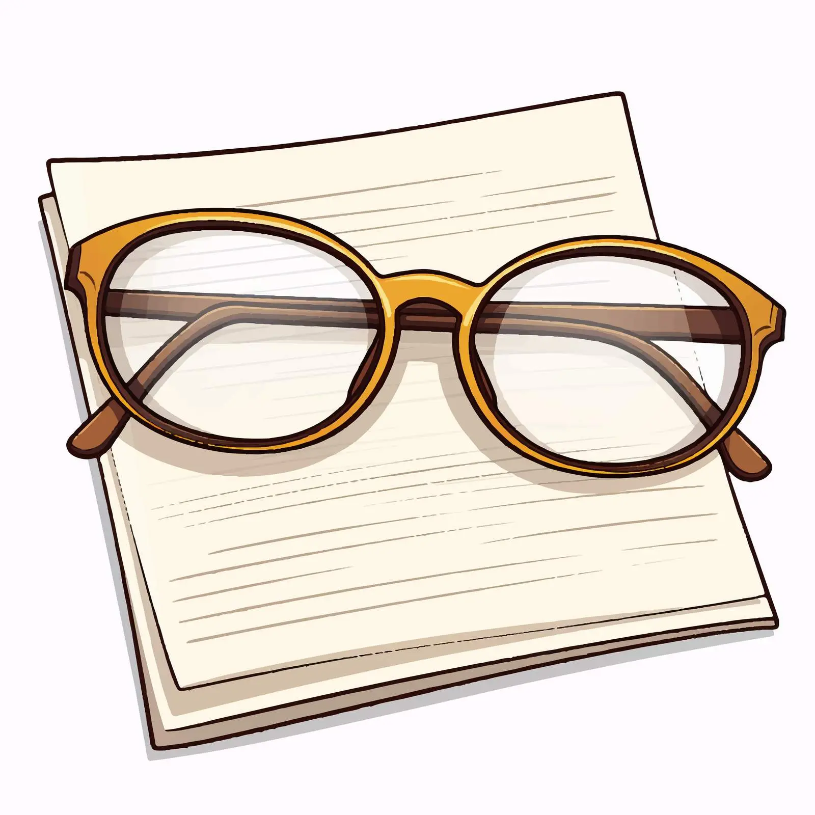 Glasses and Paper Stock Vector Illustration — free download from Dotvec