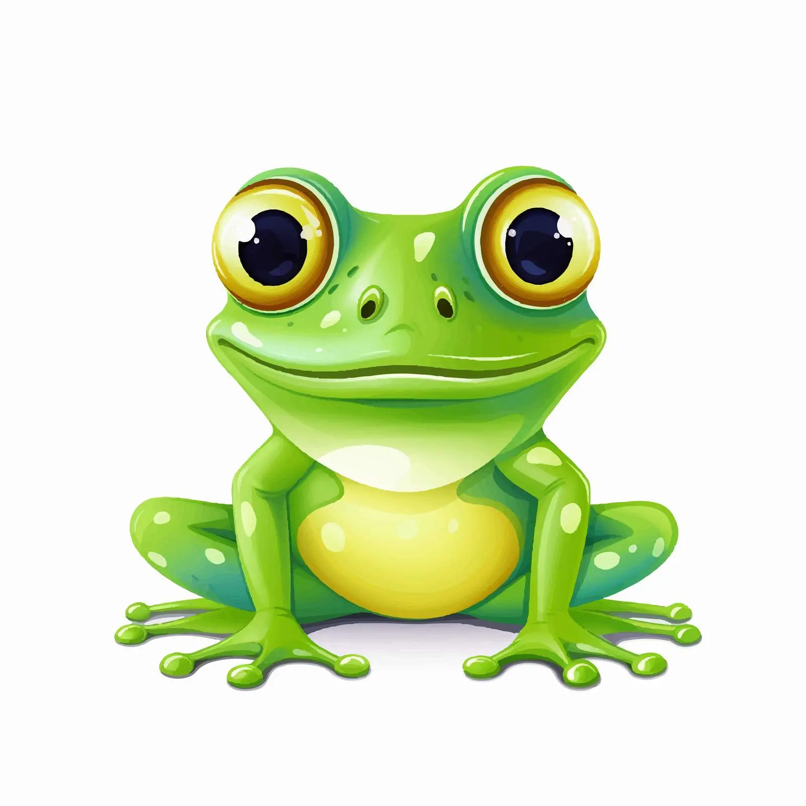Cartoon Green Frog Illustration on White Background — free download from Dotvec