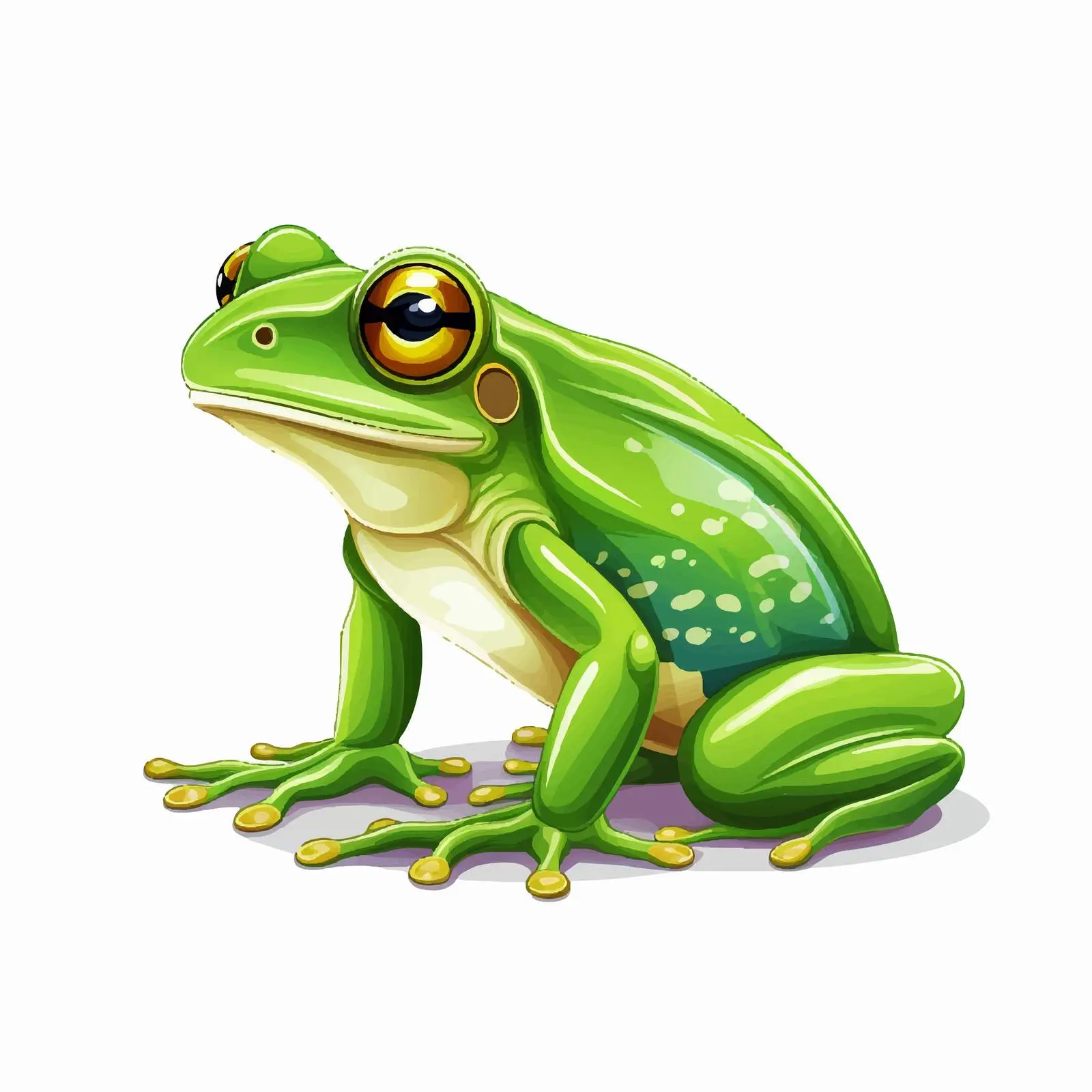 Green Frog Cartoon Vector Illustration — free download from Dotvec