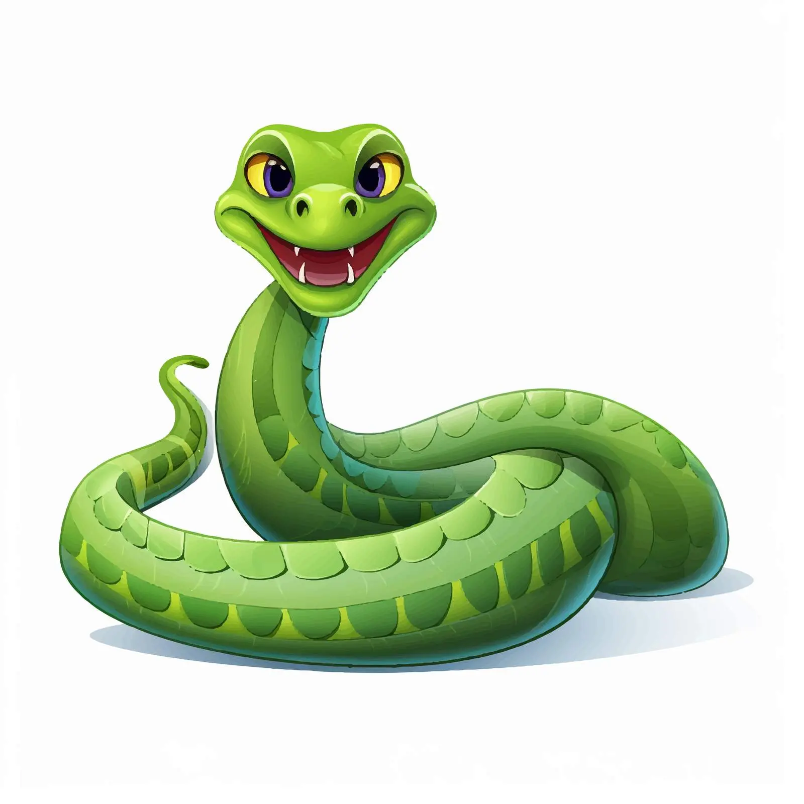 Green Snake Illustration on White Background — free download from Dotvec