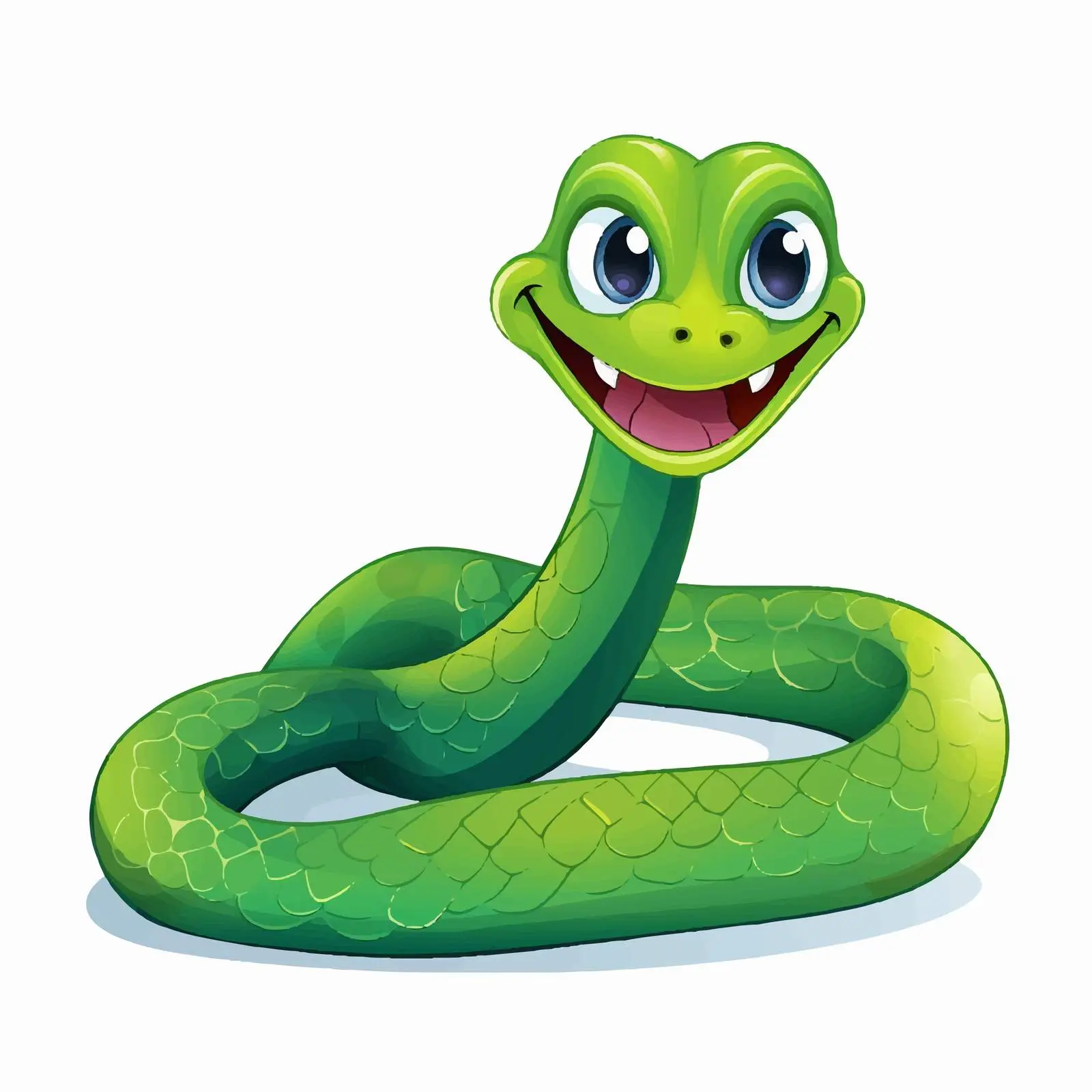 Green Snake Illustration on White Background — free download from Dotvec