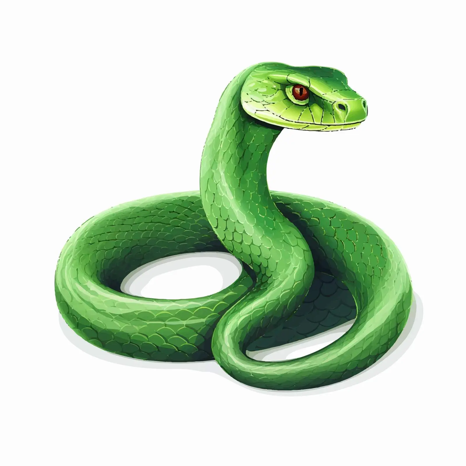Green Snake Illustration on White Background — free download from Dotvec