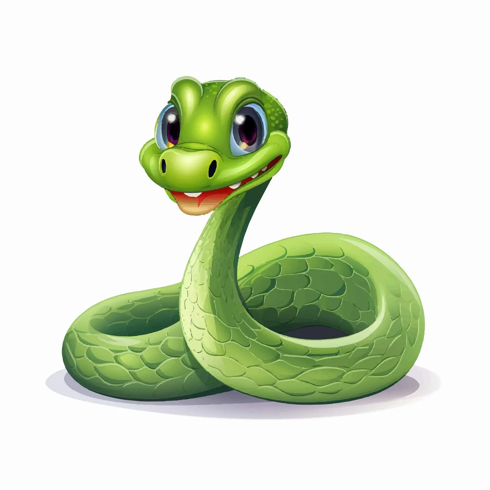 Green Snake Illustration on White Background — free download from Dotvec