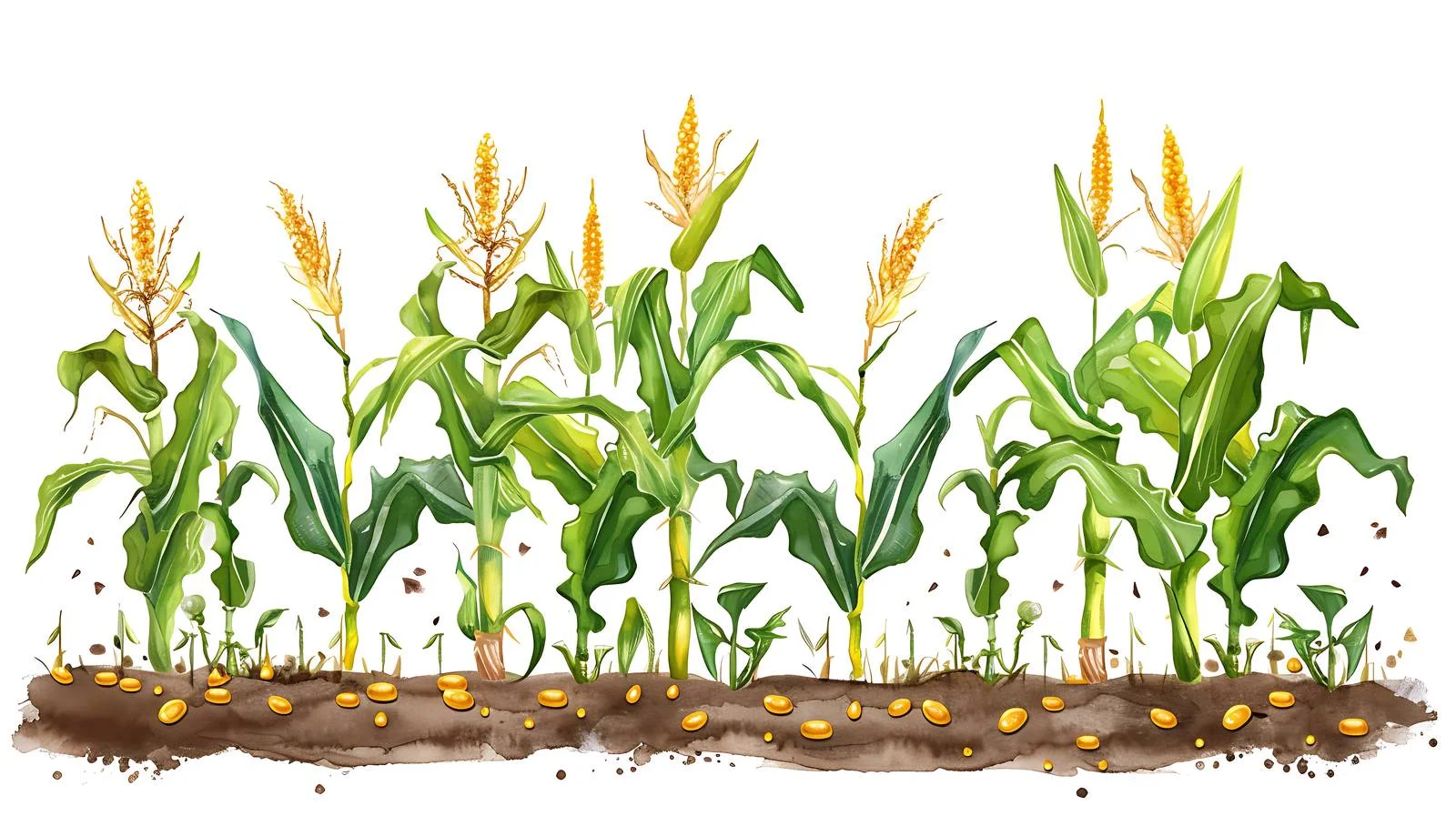 Corn Growth Illustration — free download from Dotvec