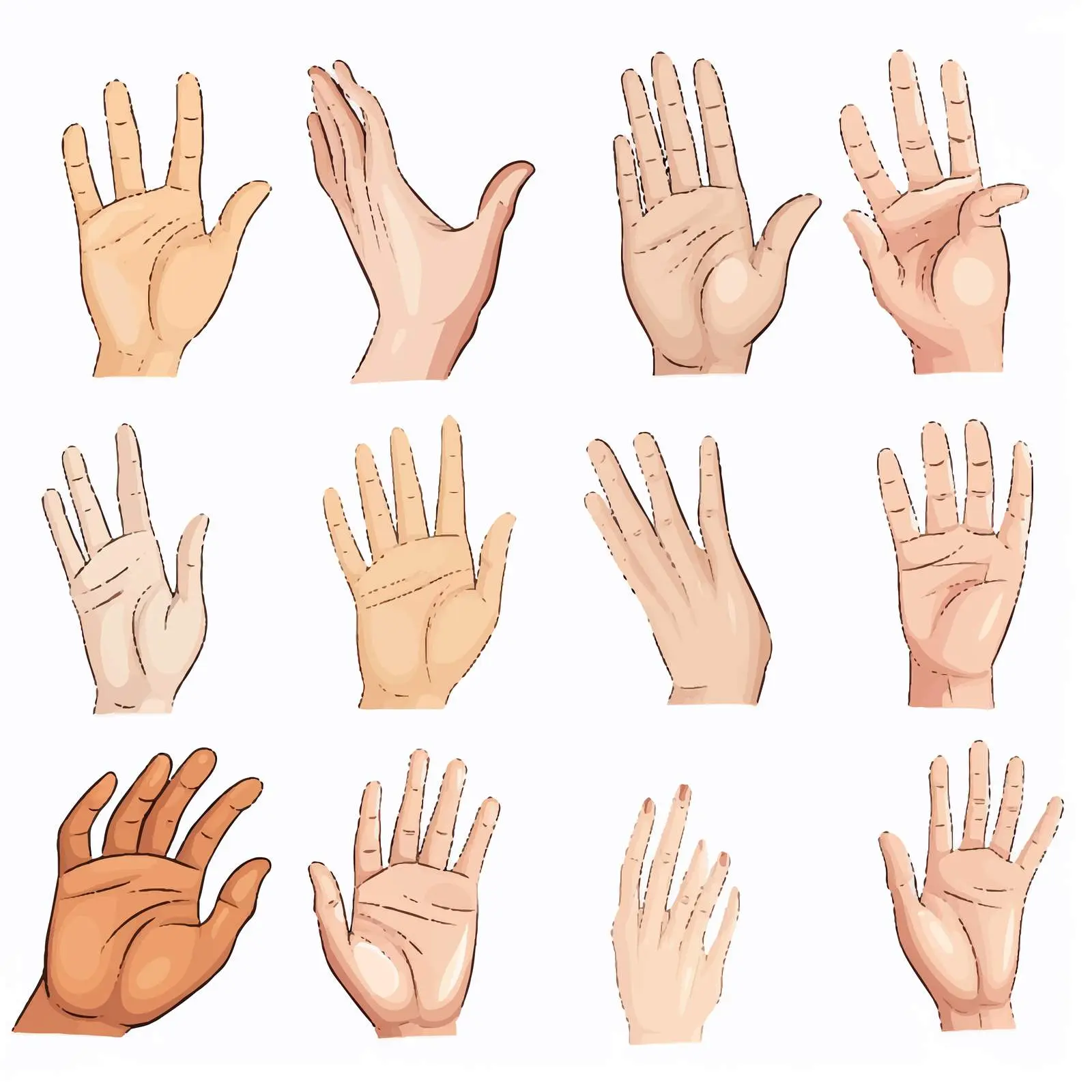 Hand Gestures Vector Illustration — free download from Dotvec