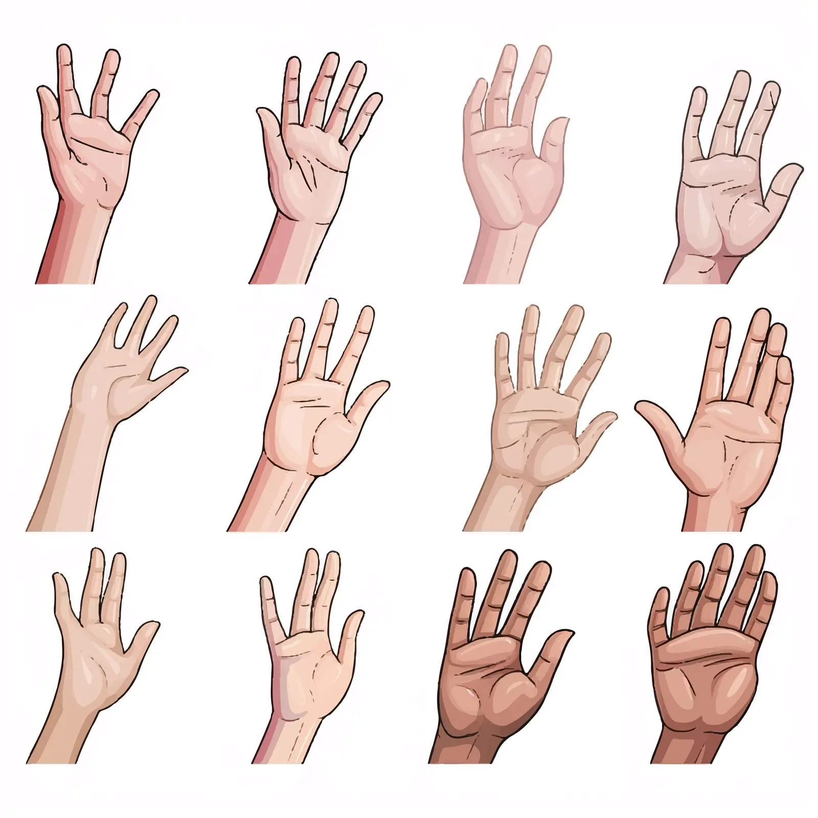 Hand Gestures Vector Illustration for Visual Communication — free download from Dotvec