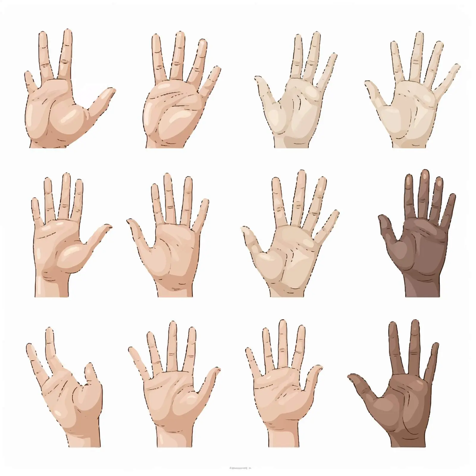 Hand Gestures Vector Illustrations – free visual language image from Dotvec