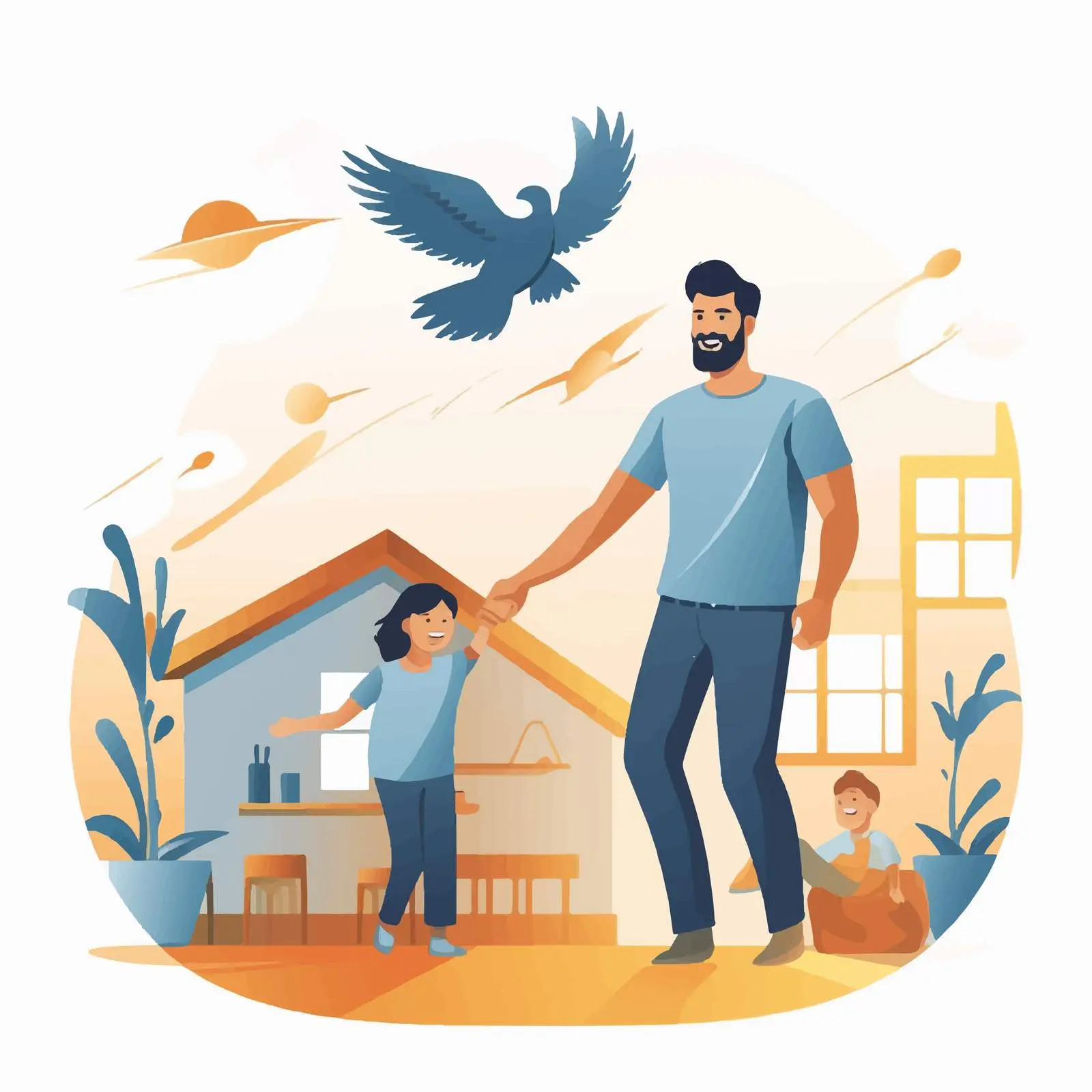 Helping at Home Concept Cartoon Illustration – free shared responsibilities image from Dotvec