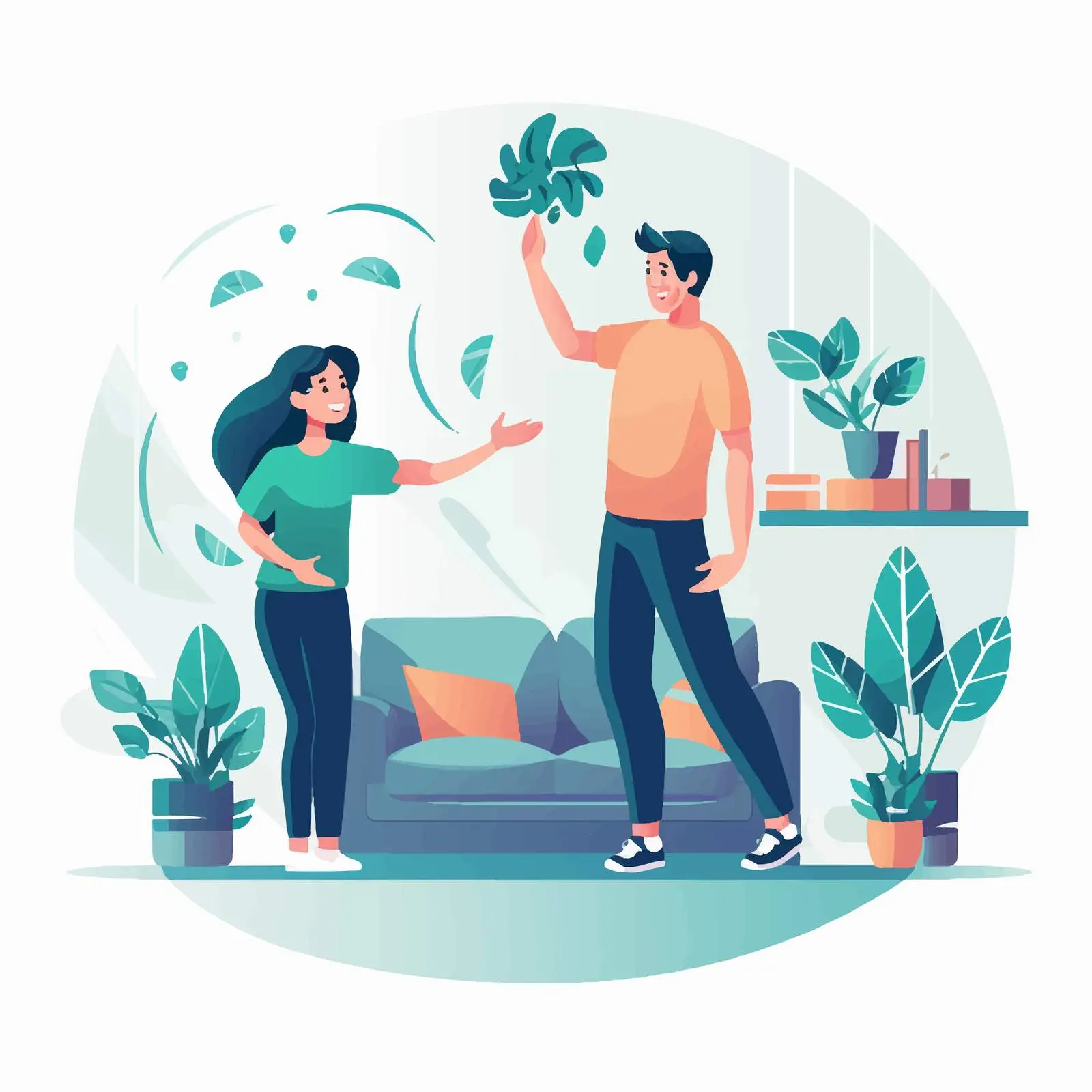 Helping at Home Concept Vector Illustration – free collaborative effort image from Dotvec