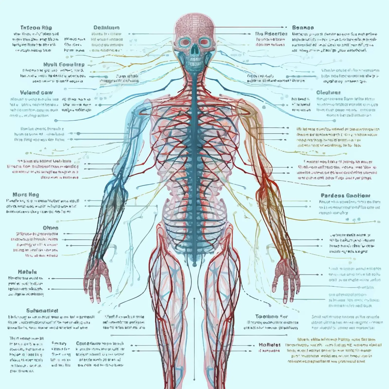 Labeled Human Nervous System Vector Illustration – free medical training image from Dotvec