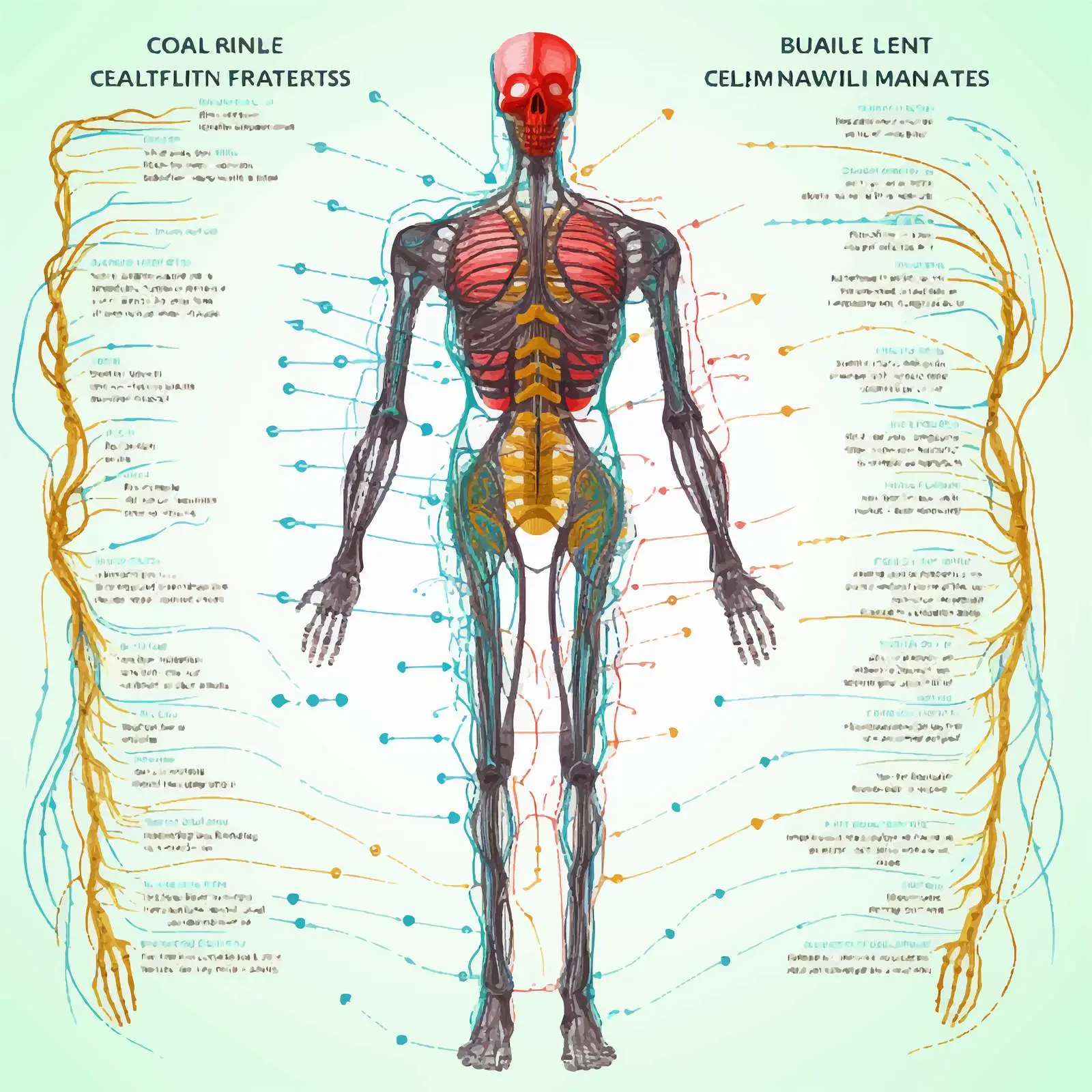 Labeled Human Nervous System Vector Illustration — free download from Dotvec
