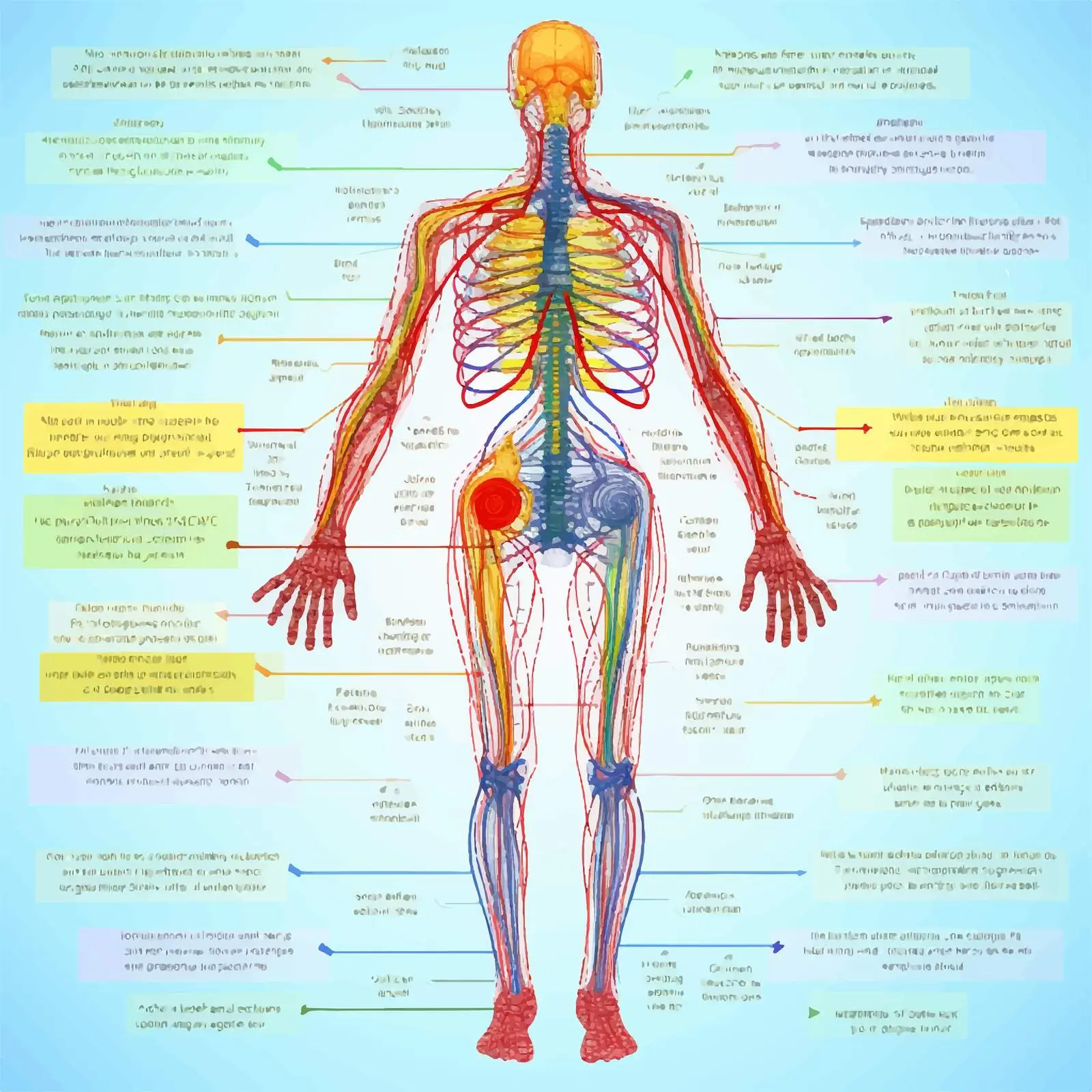 Labeled Human Nervous System Vector Illustration — free download from Dotvec