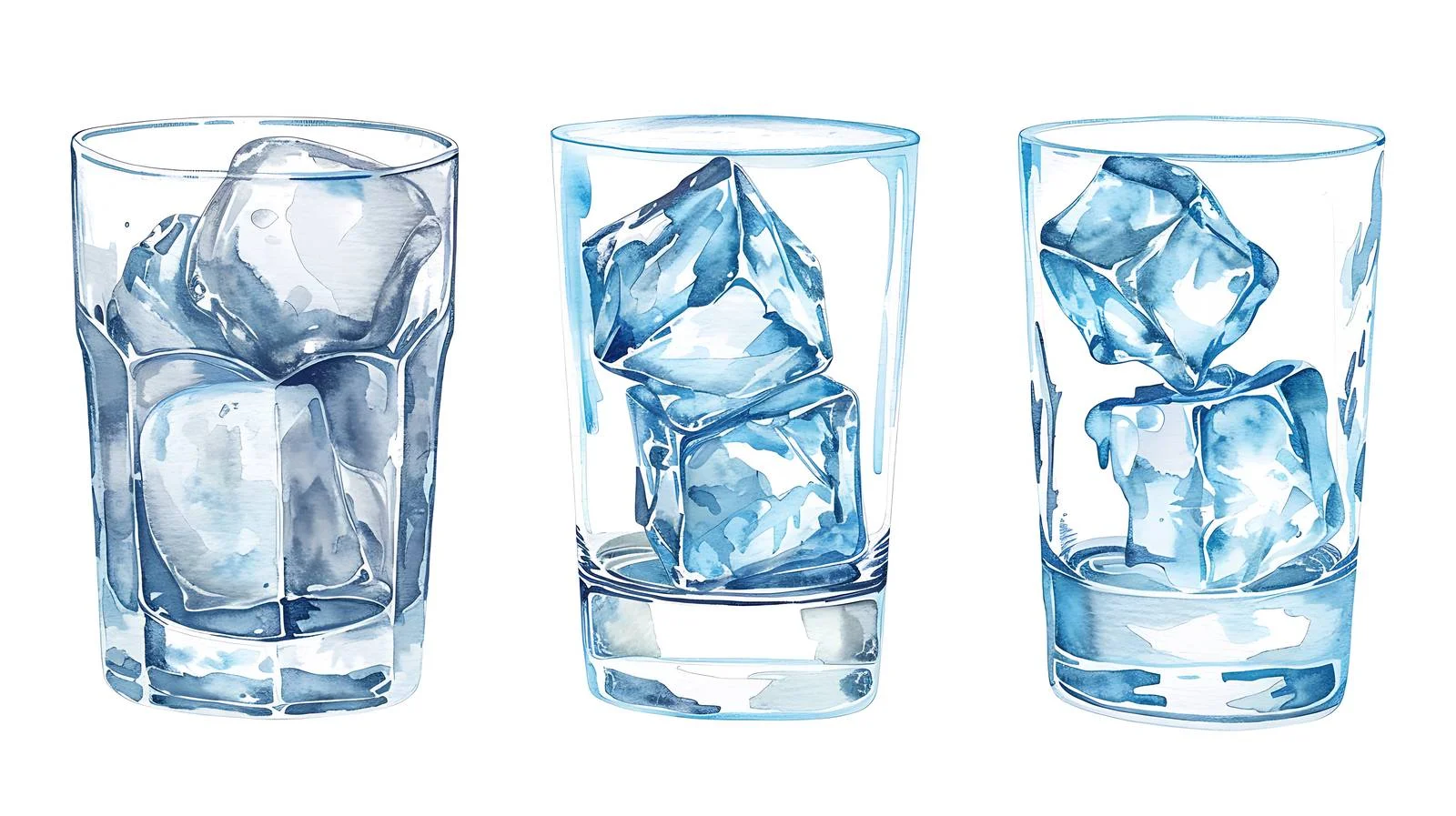 Ice Cubes Glass Isolated Illustration — free download from Dotvec