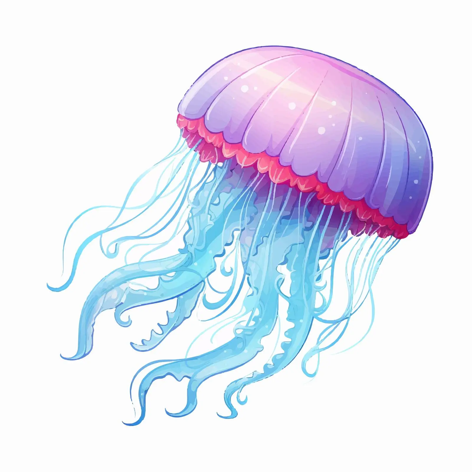 Cartoon Jellyfish Underwater Vector Illustration — free download from Dotvec