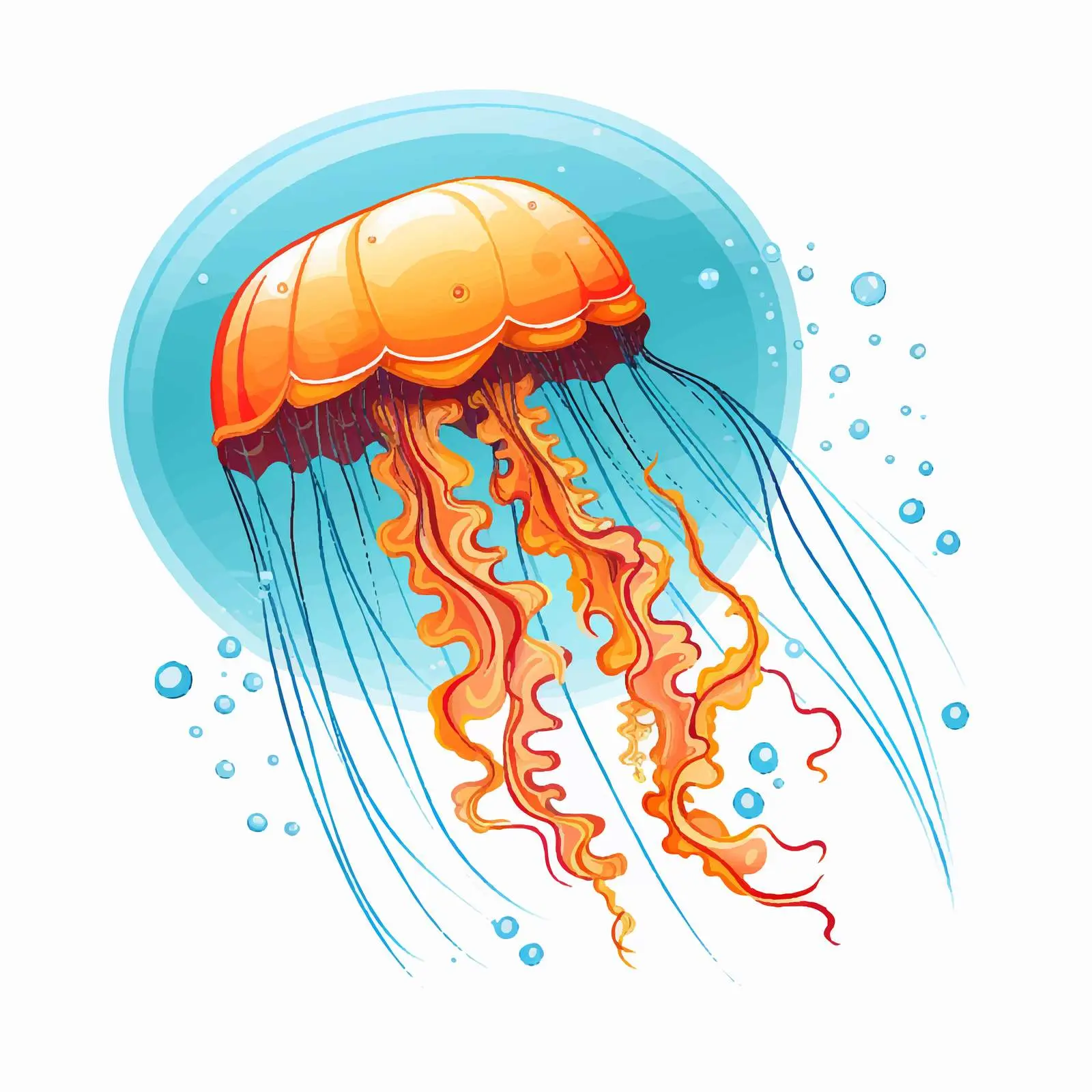 Cartoon Jellyfish Underwater Vector Illustration — free download from Dotvec