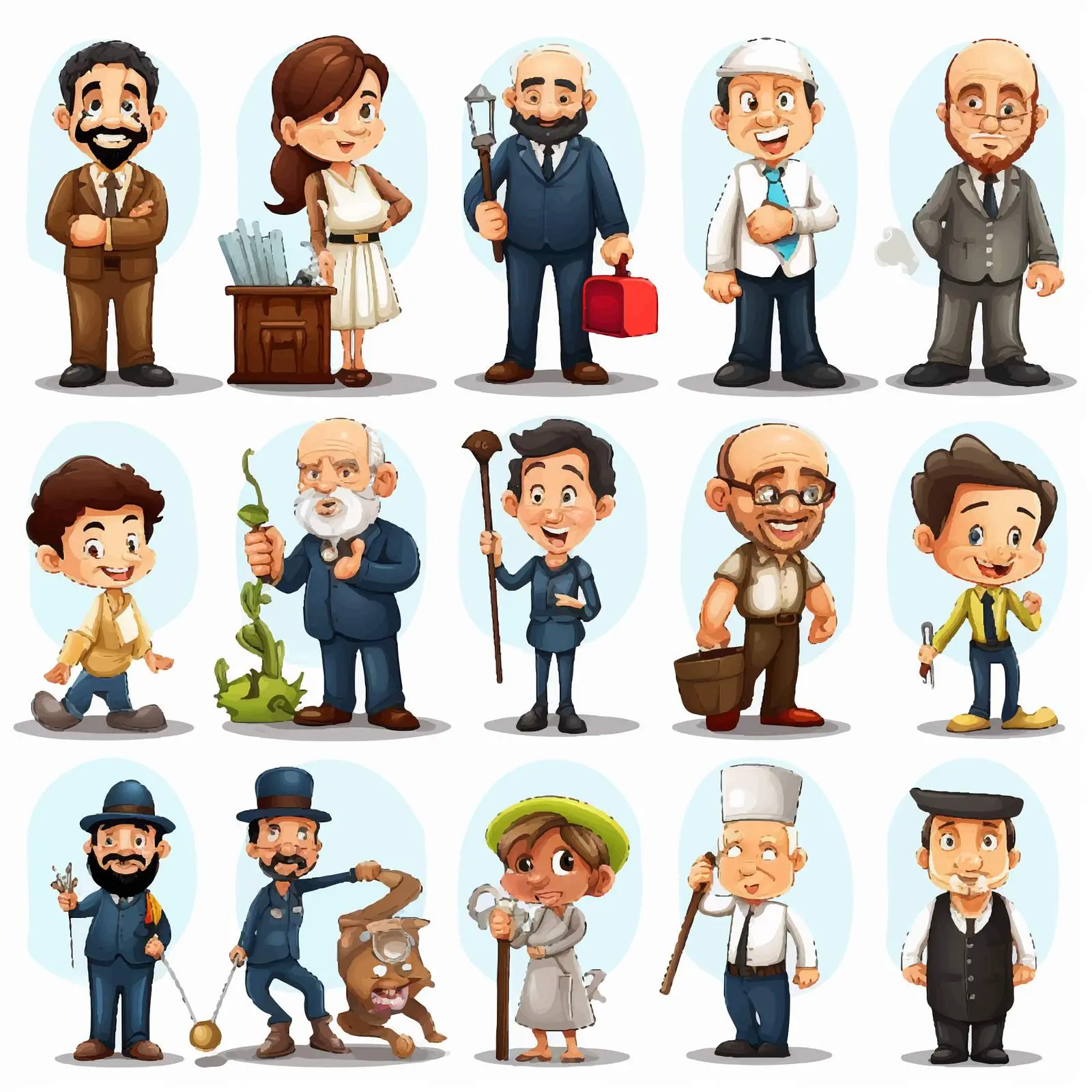 Global Job Illustrations in Cartoon Style – free job roles image from Dotvec