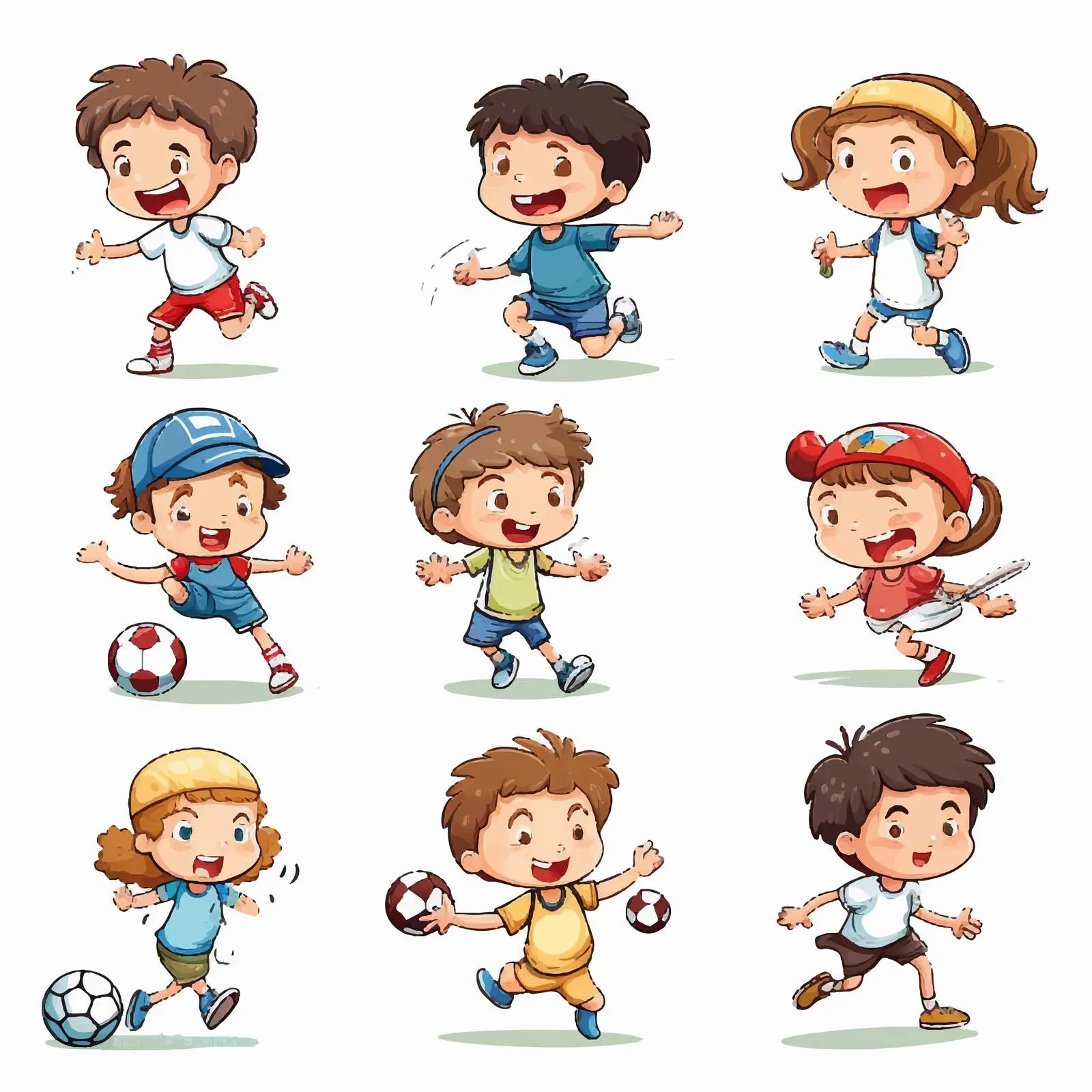 Kids Engaging in Sports and Exercise Activities — free download from Dotvec