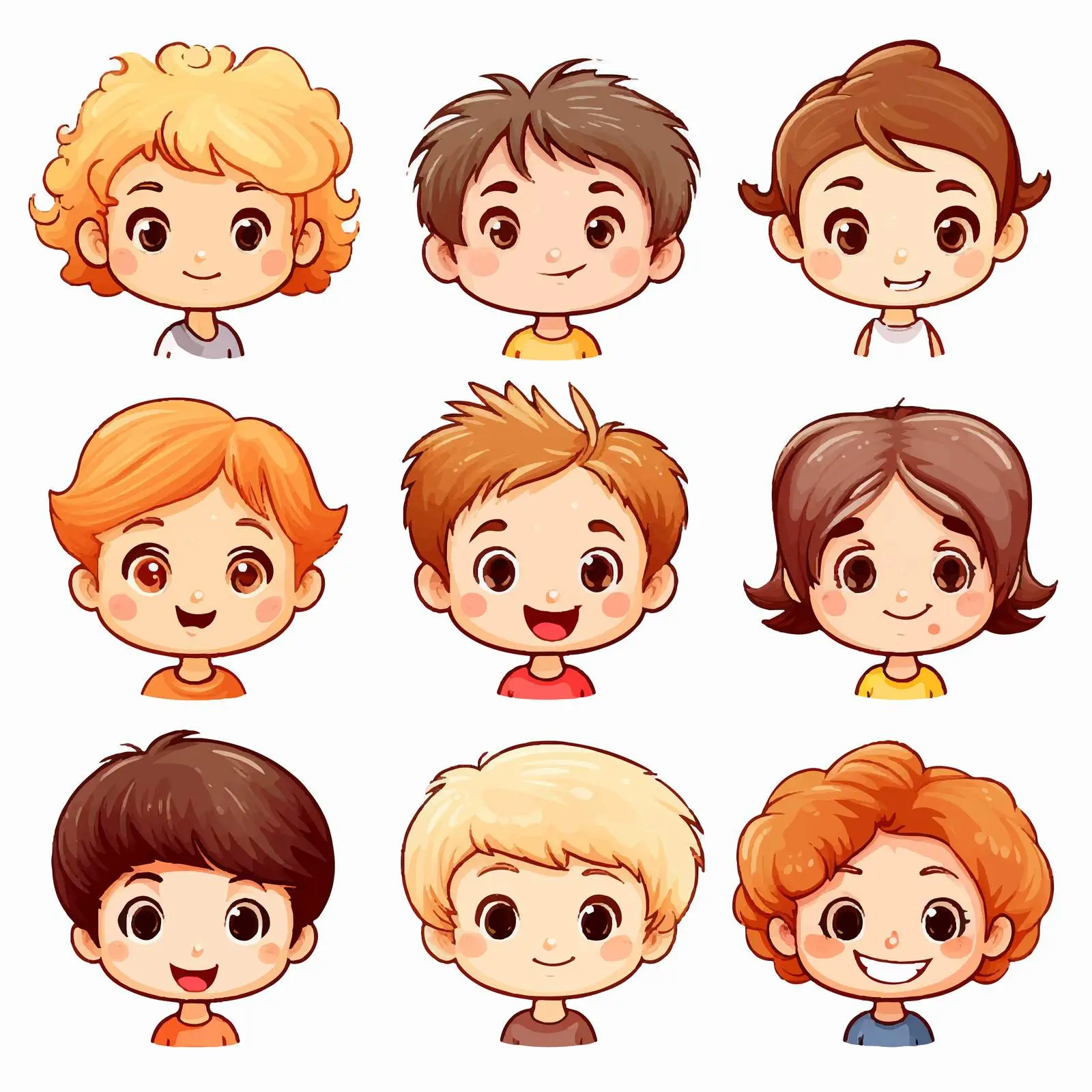 Colorful Kids Faces Illustration on White Background — free download from Dotvec
