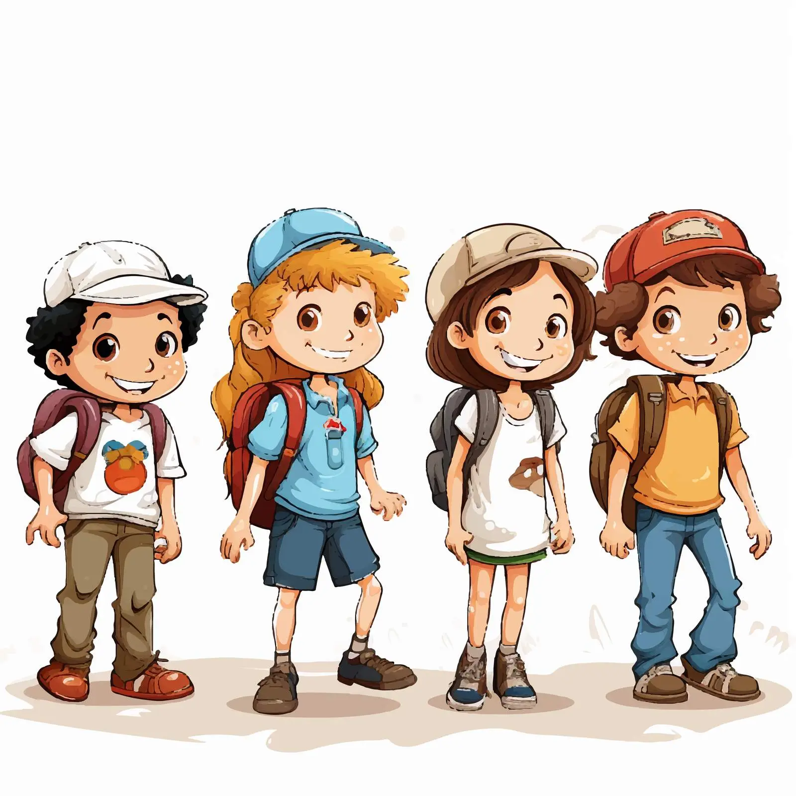 Kids Illustration on White Background — free download from Dotvec