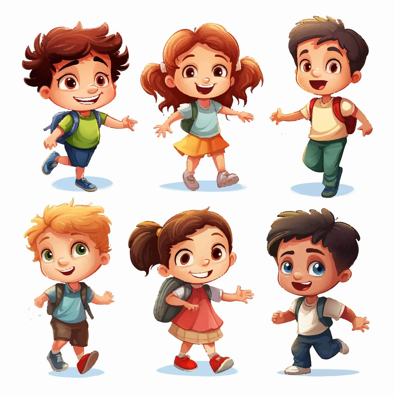 Kids Playing on White Background Vector Illustration — free download from Dotvec
