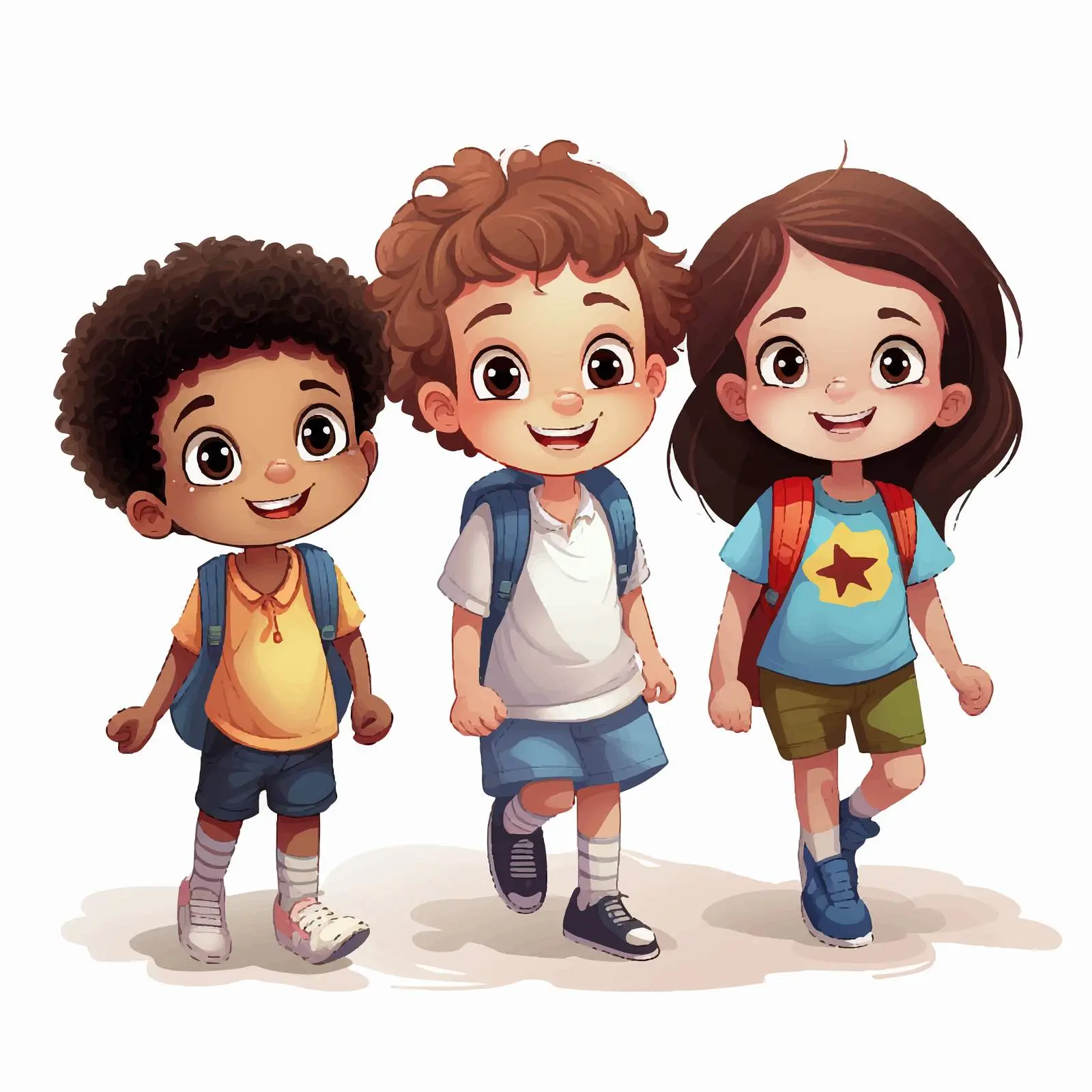 Kids Playing on a White Background Illustration — free download from Dotvec