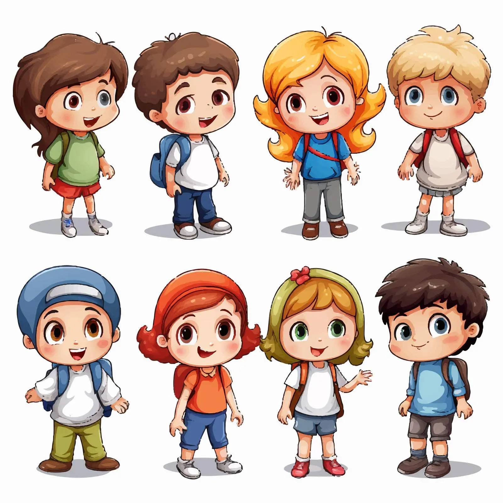 Kids Playing on White Background Vector Illustration — free download from Dotvec