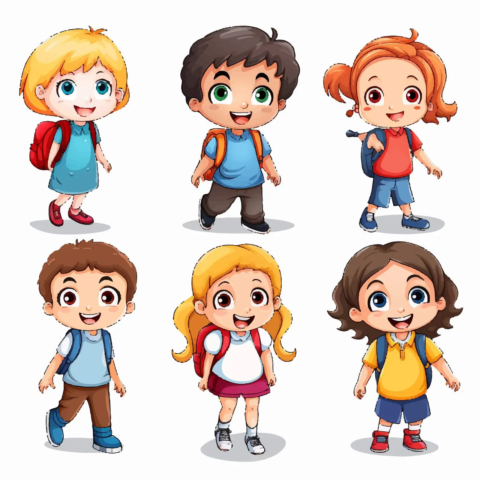 Kids Playing on White Background Vector Illustration — free download from Dotvec