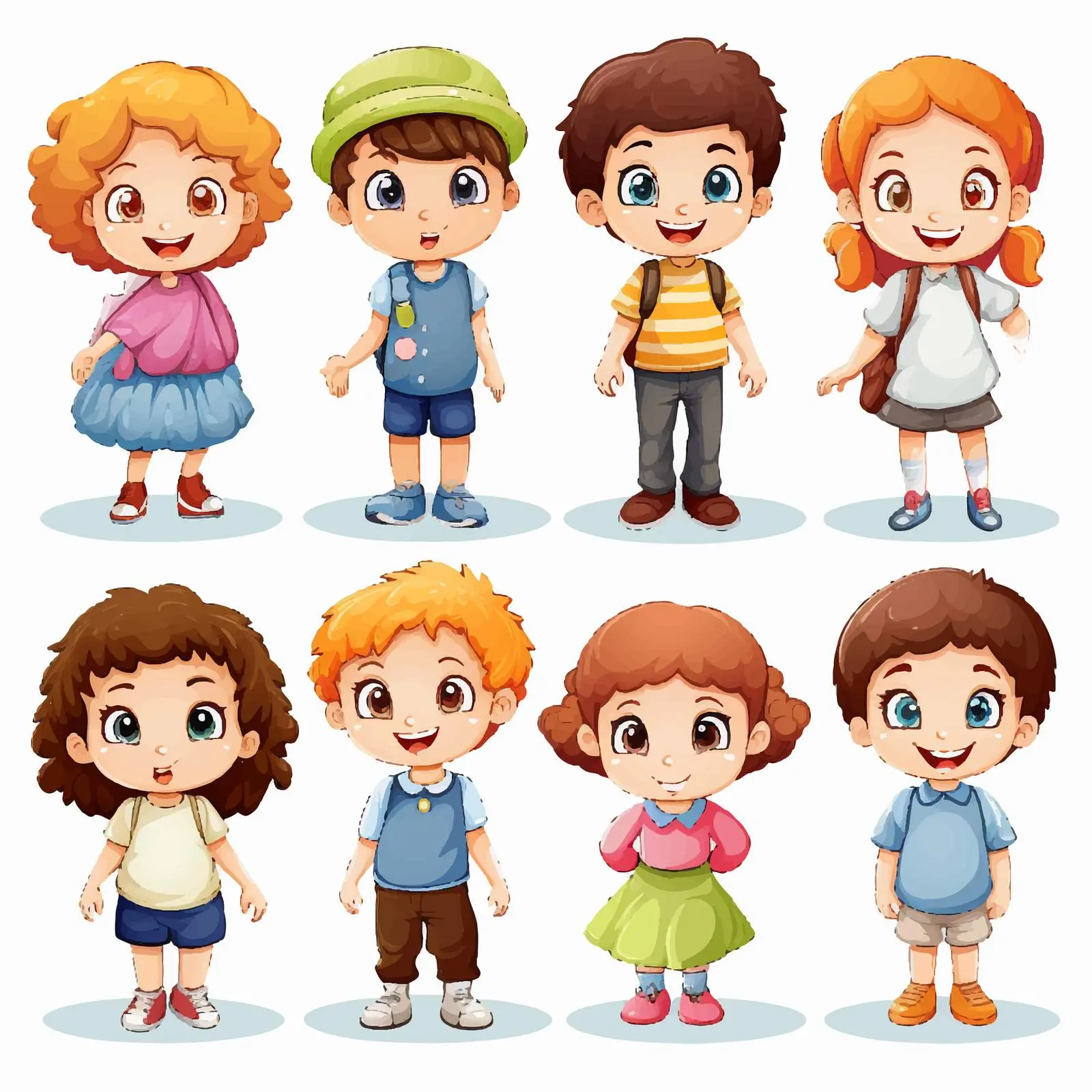 Kids Illustration on White Background — free download from Dotvec